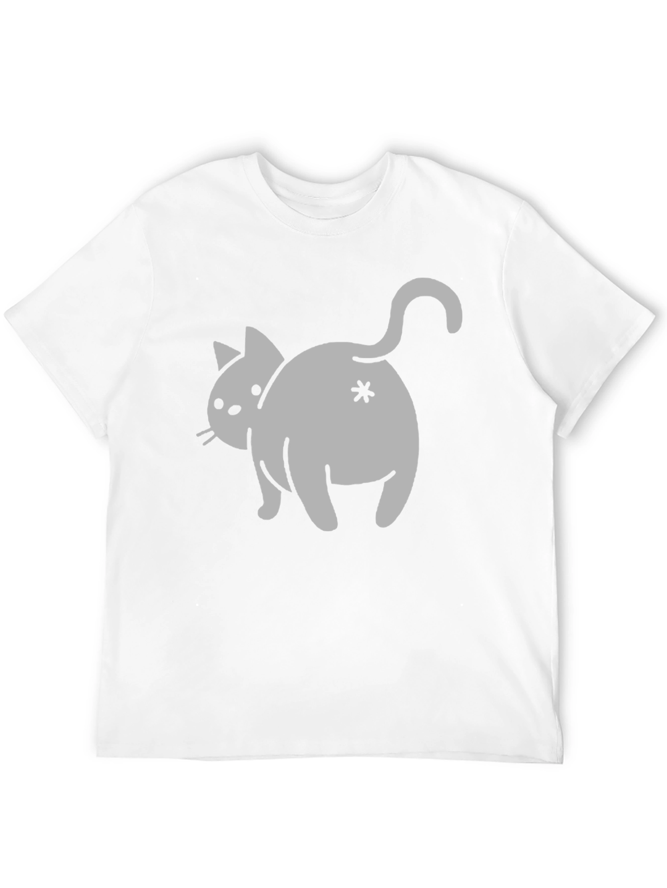Black Funny Cat Butt T-Shirt - Black Cotton Blend view 12