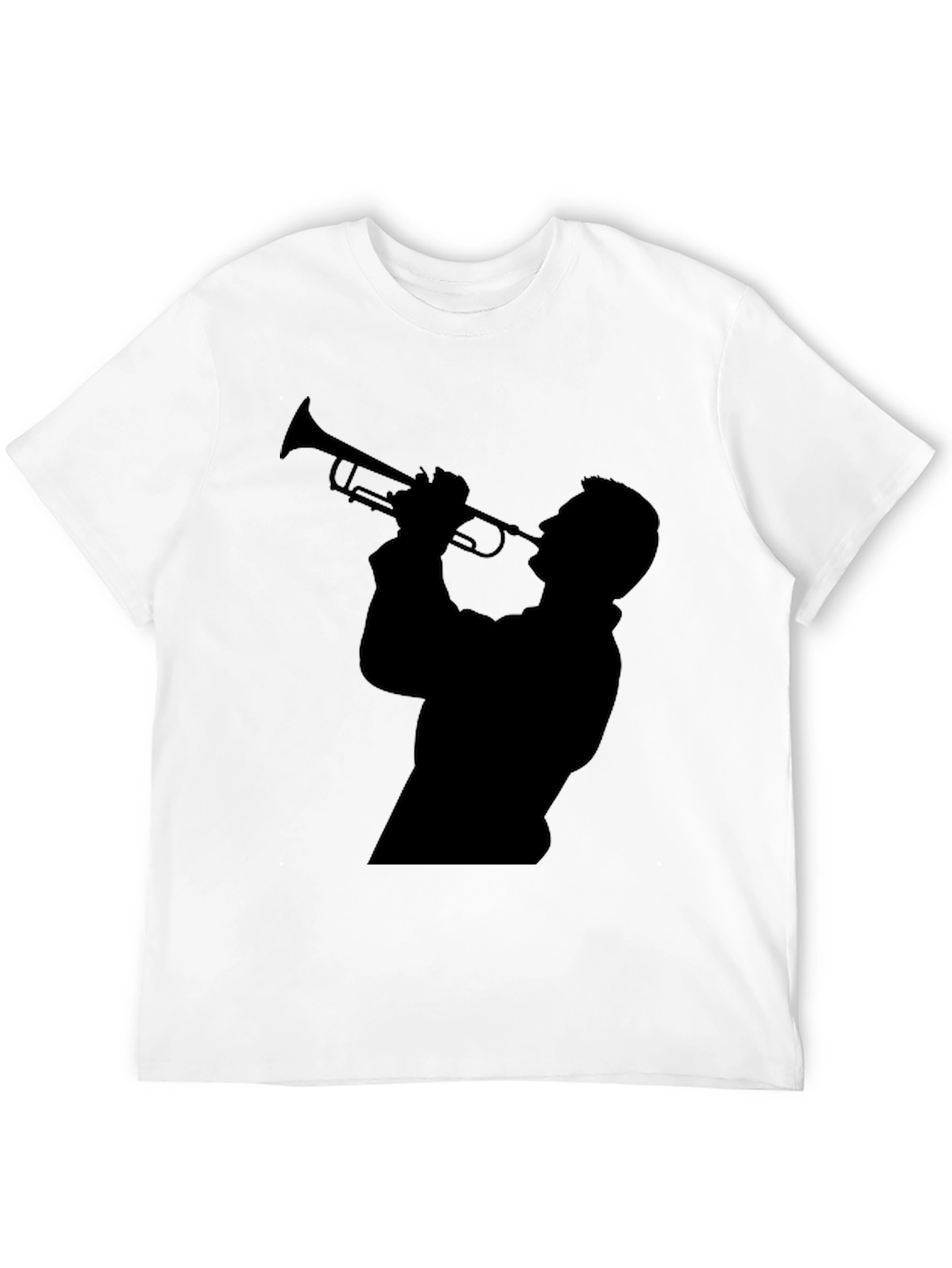 Black Trumpet Player Silhouette Black T-Shirt view 12