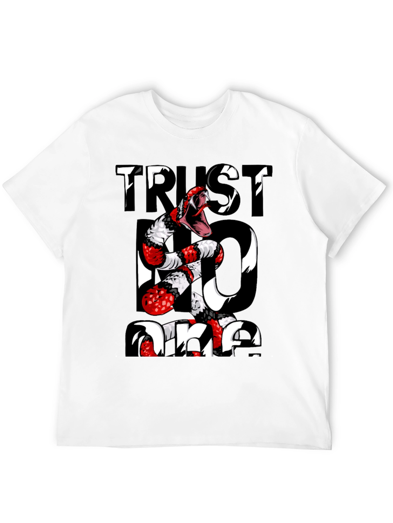Black Trust No One Snake Graphic Tee - Black view 12