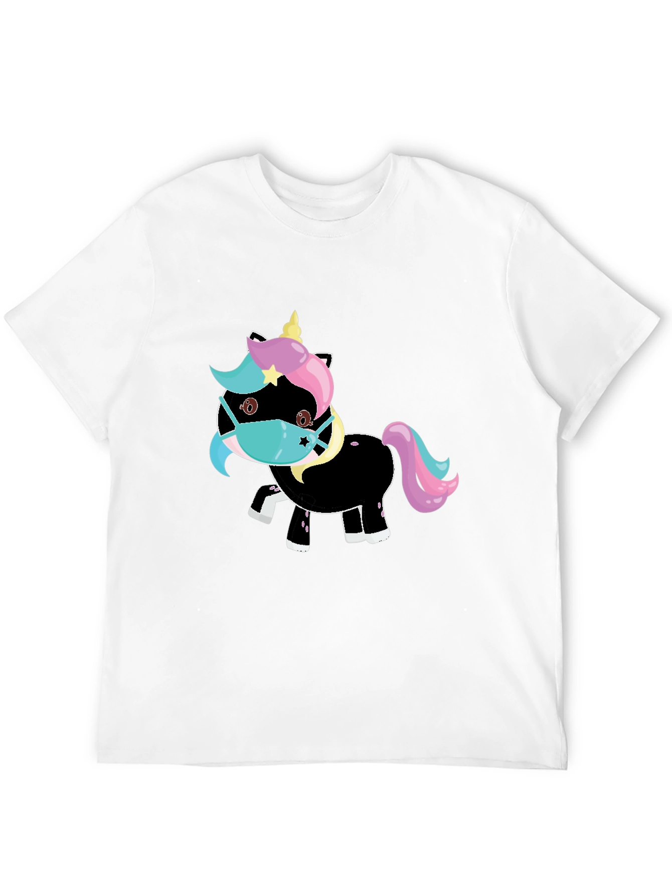 Black Unicorn Mask Black T-Shirt view 12