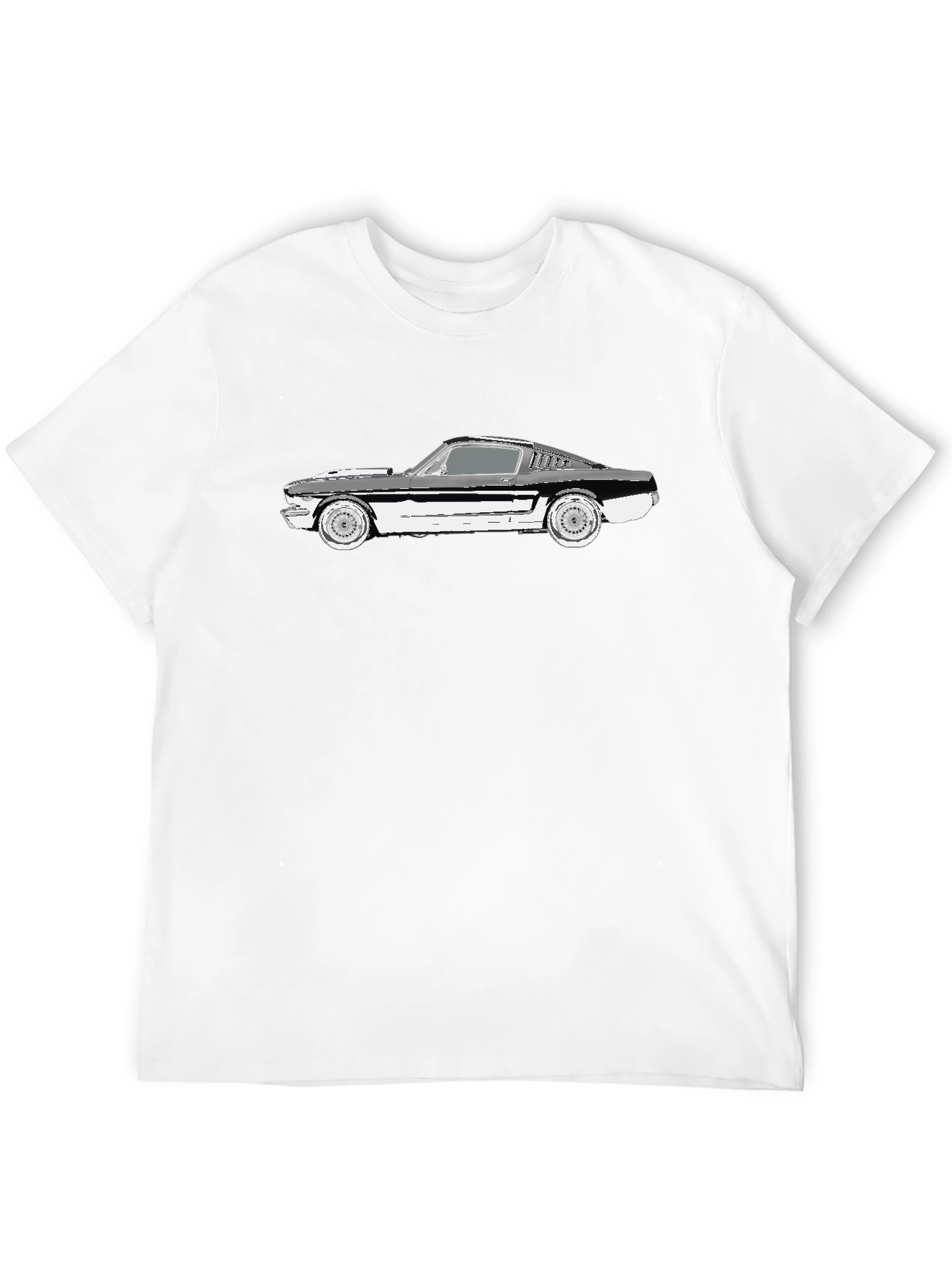 Black Classic Mustang Car Graphic Tee - Black view 12