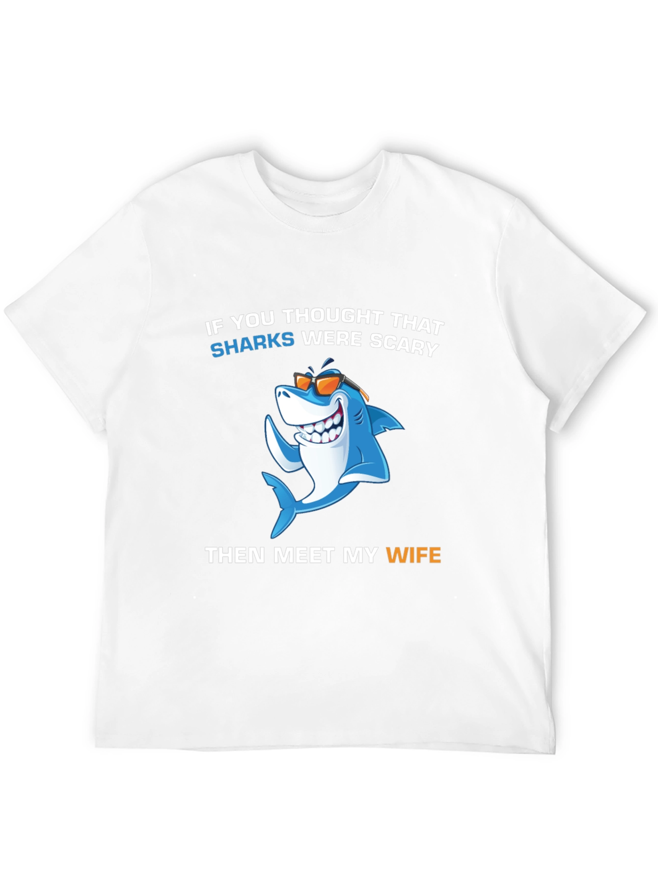 Black Funny Shark Wife T-Shirt view 12