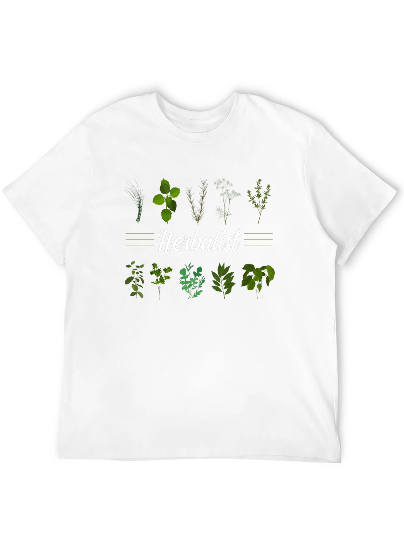 Black Herbalist T-Shirt: Botanical Plant Design view 12