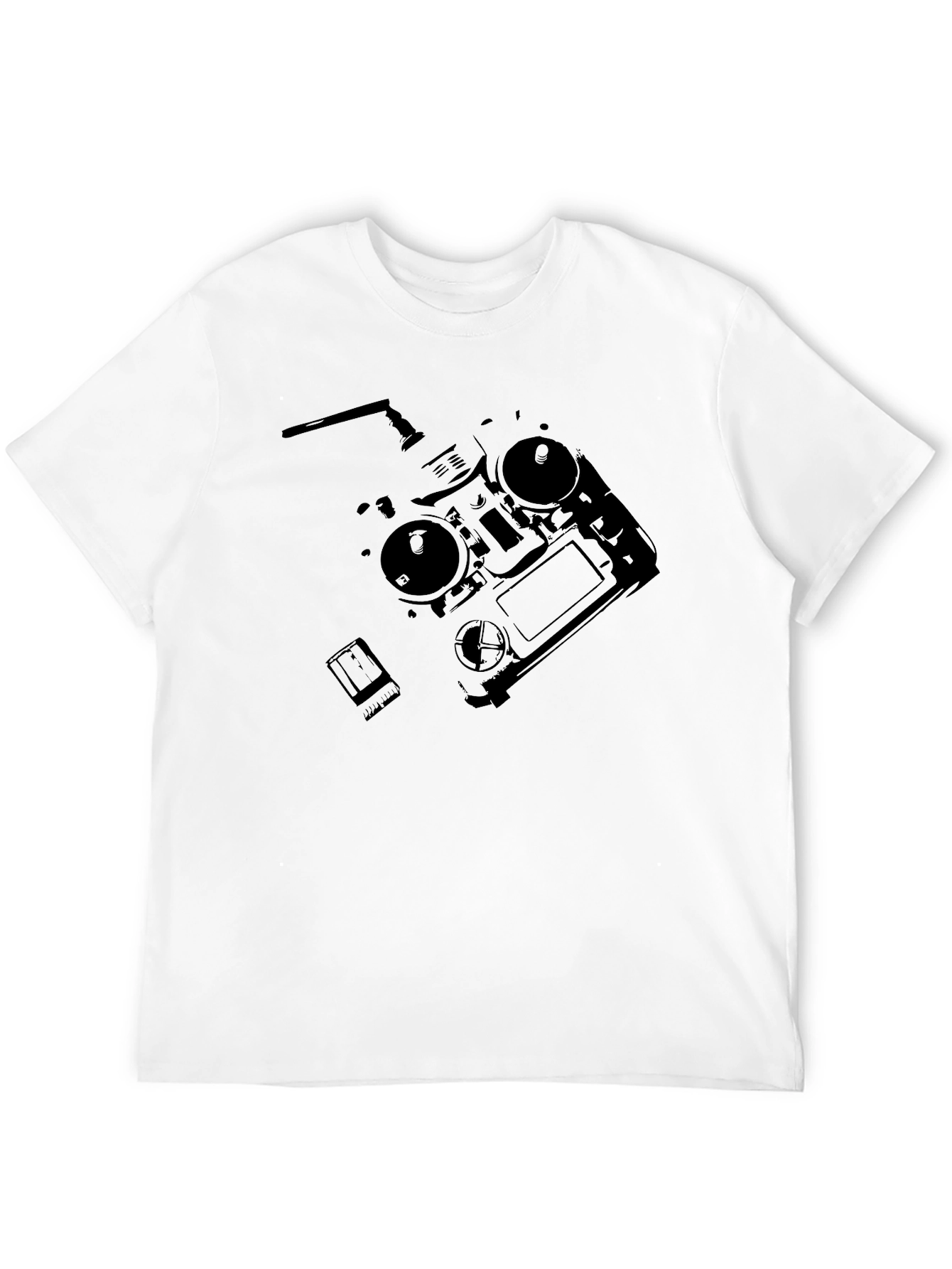Black Drone Remote Black T-Shirt view 12