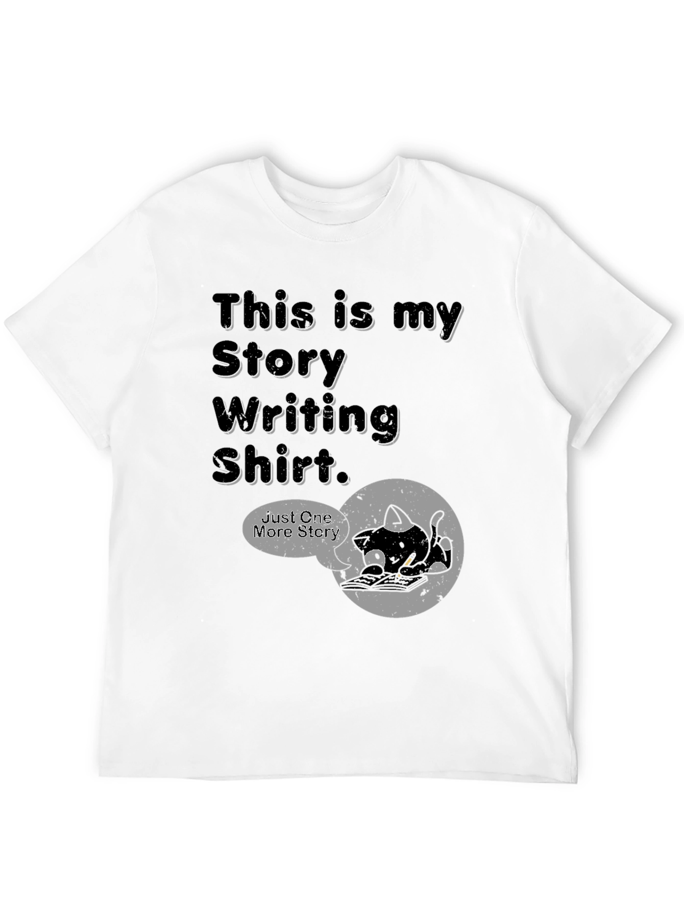 Black Story Writing Shirt - Just One More Story Tee view 12