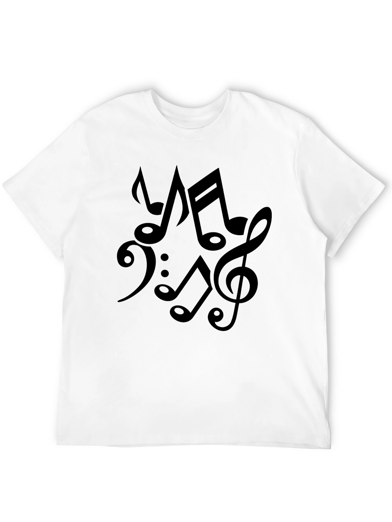 Black Musical Notes Black Cotton T-Shirt view 12