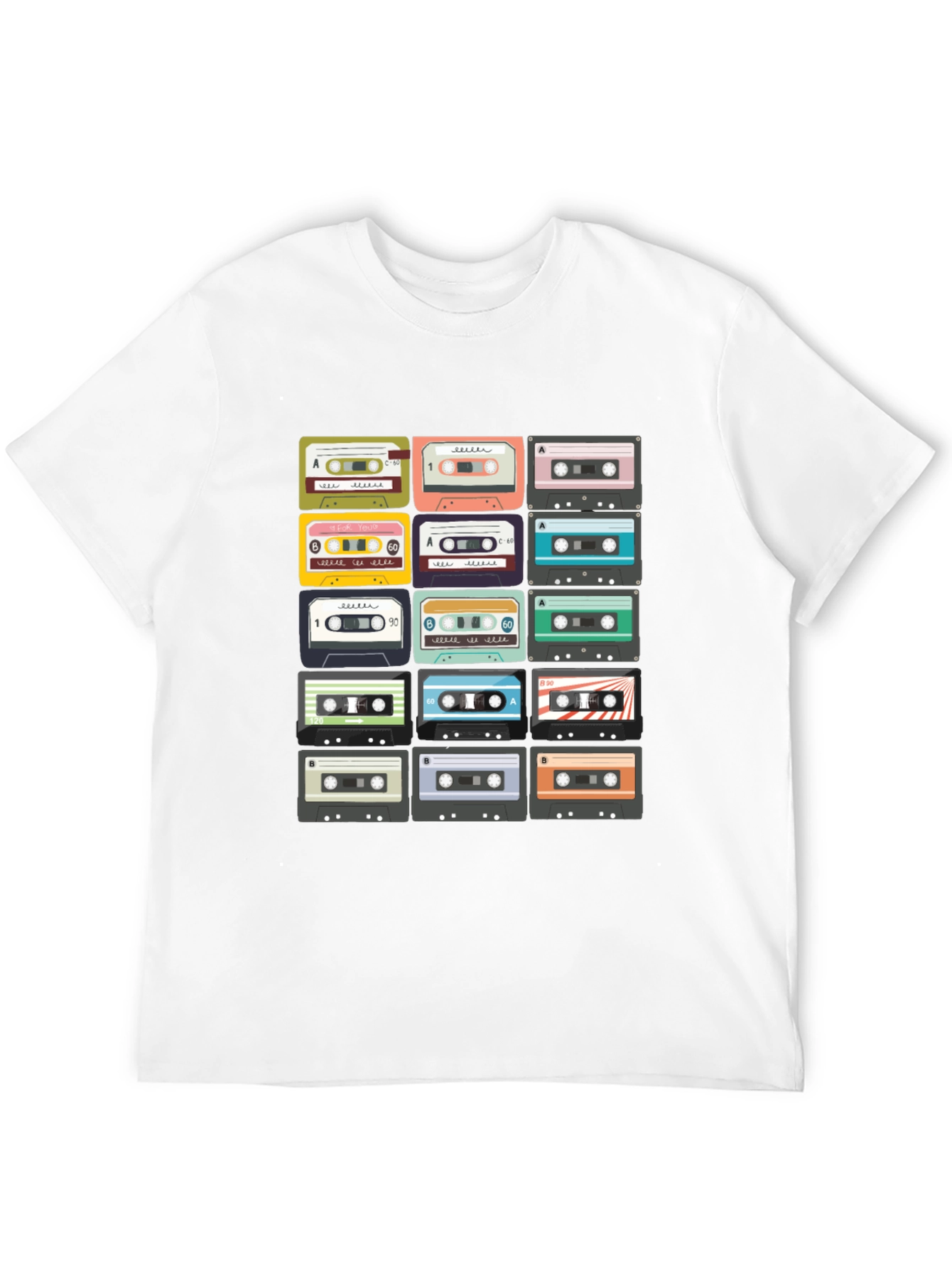 Black Retro Cassette Tape T-Shirt - Vintage Music Lover Tee view 12