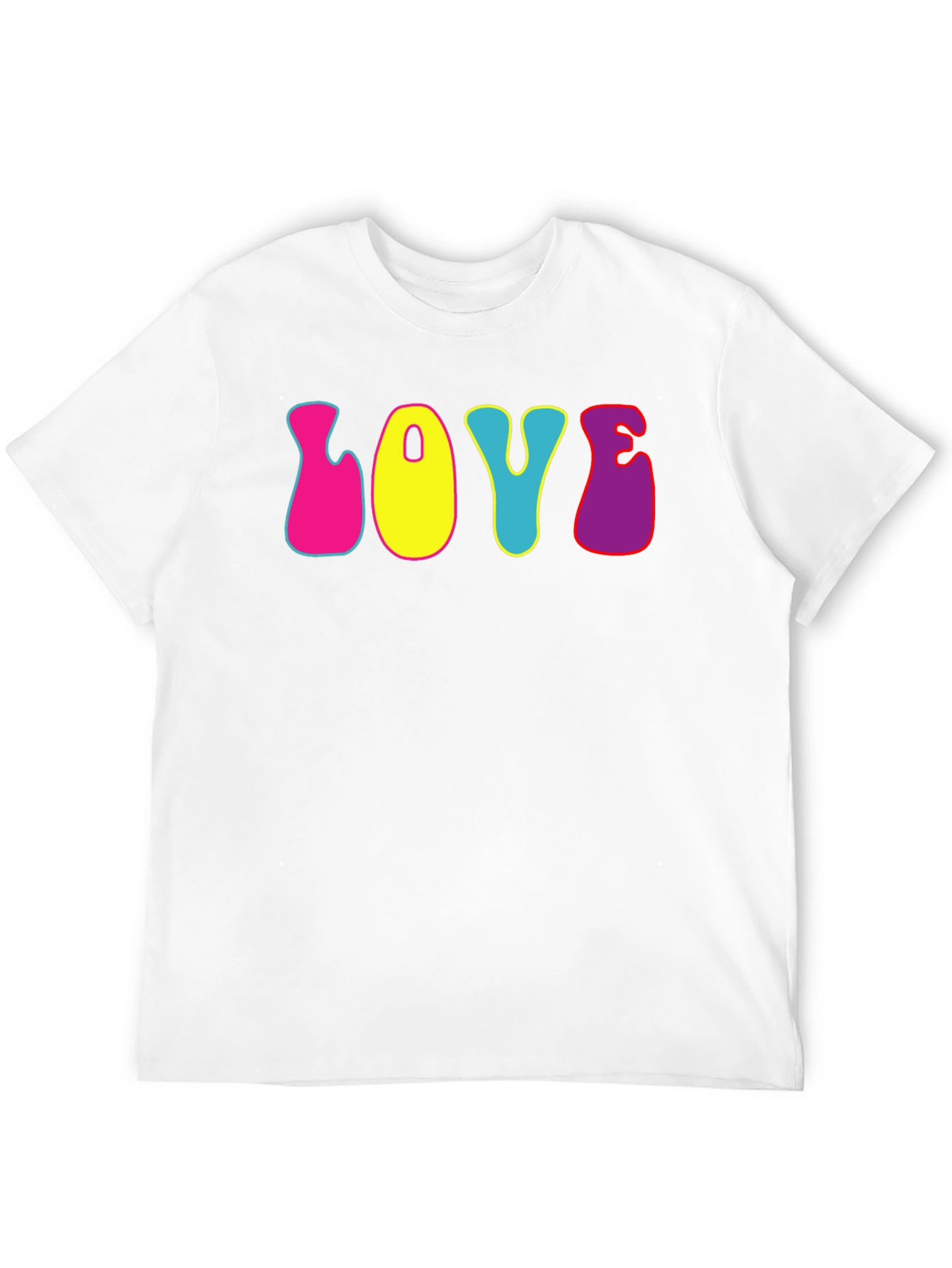 Black Retro "Love" Graphic Tee - Black Cotton T-Shirt view 12