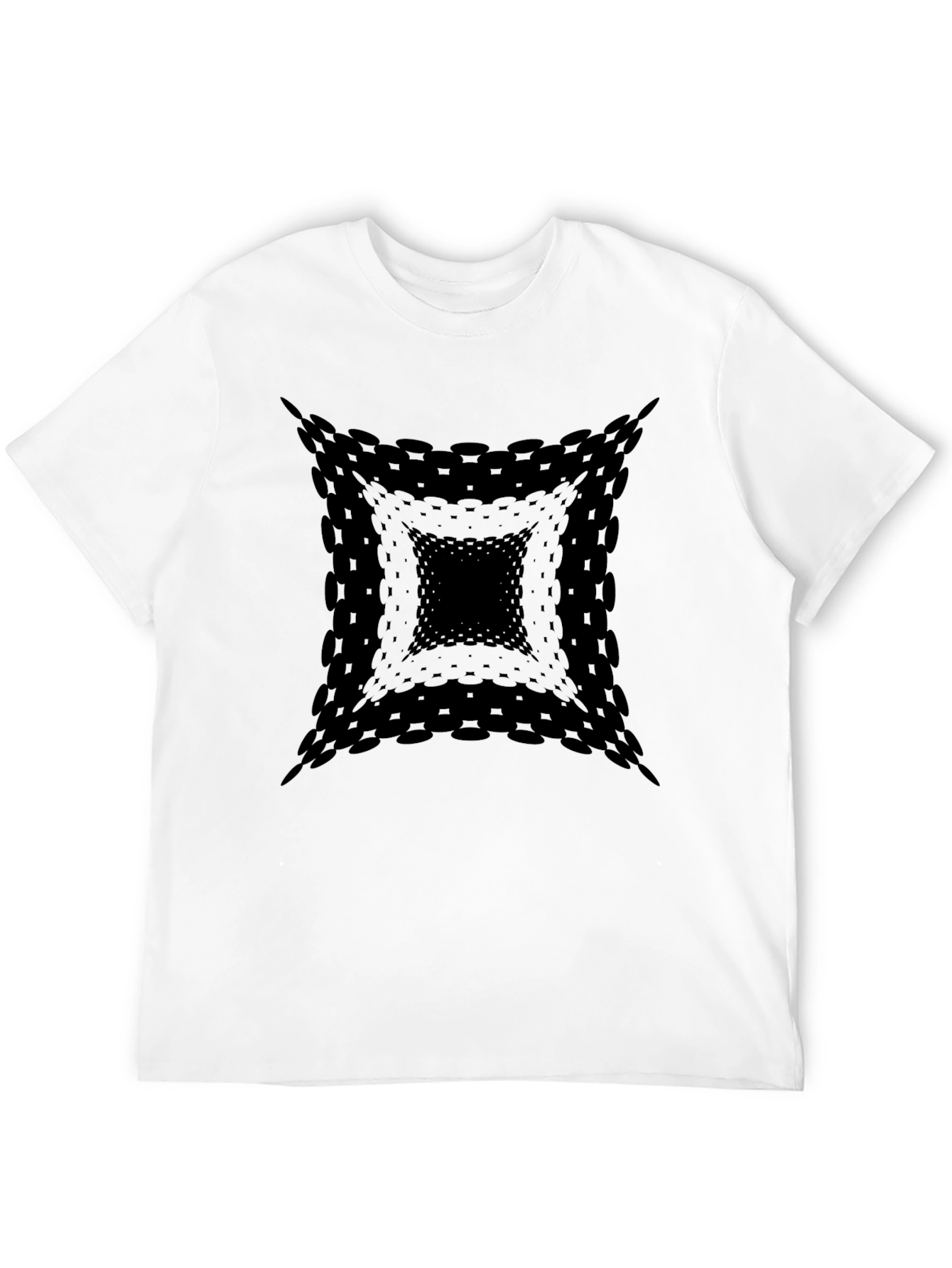 Black Men's Black Abstract Square Graphic Tee view 12
