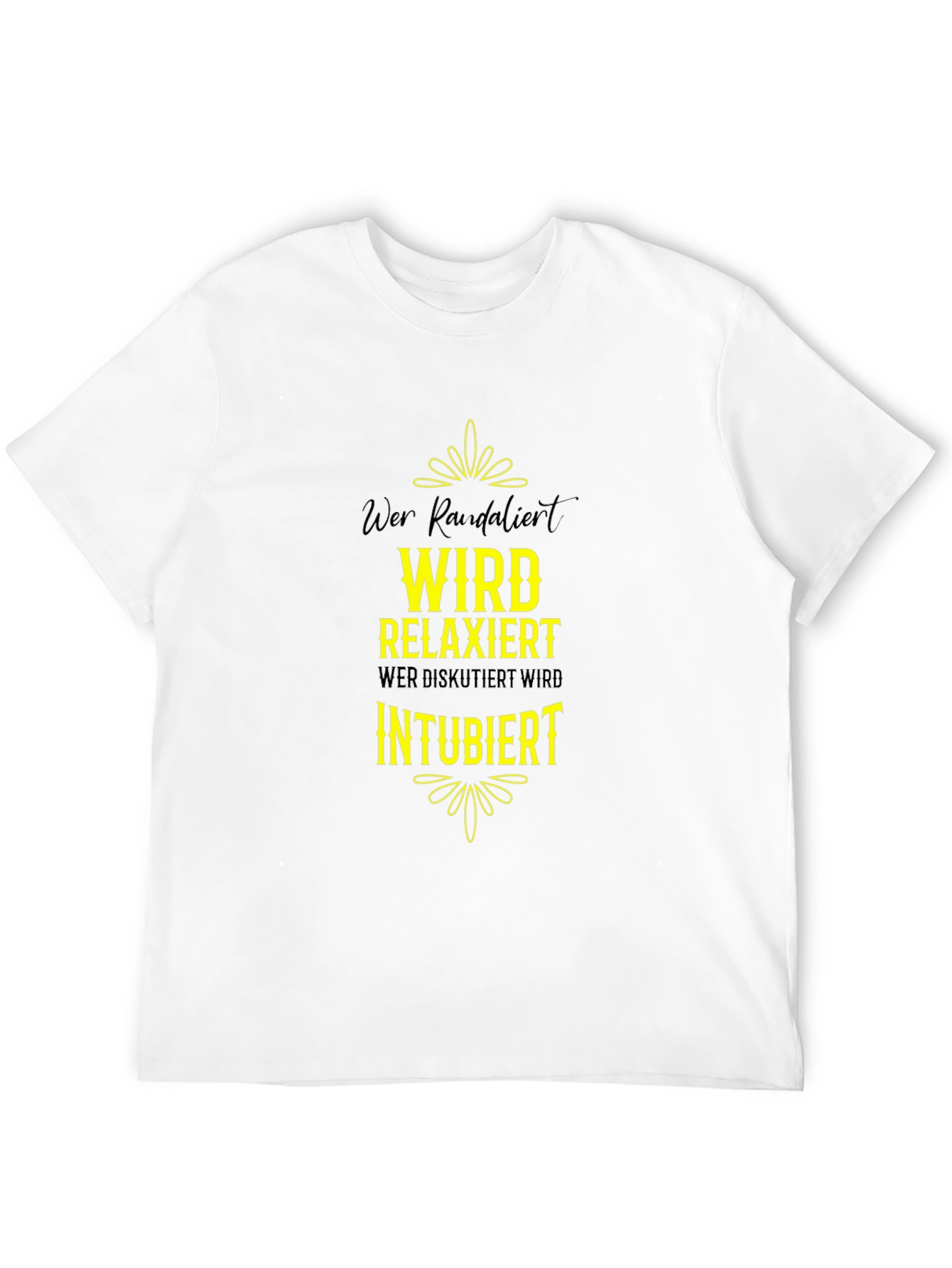 Black Humorous "Wer Randalierst" Black T-Shirt view 12