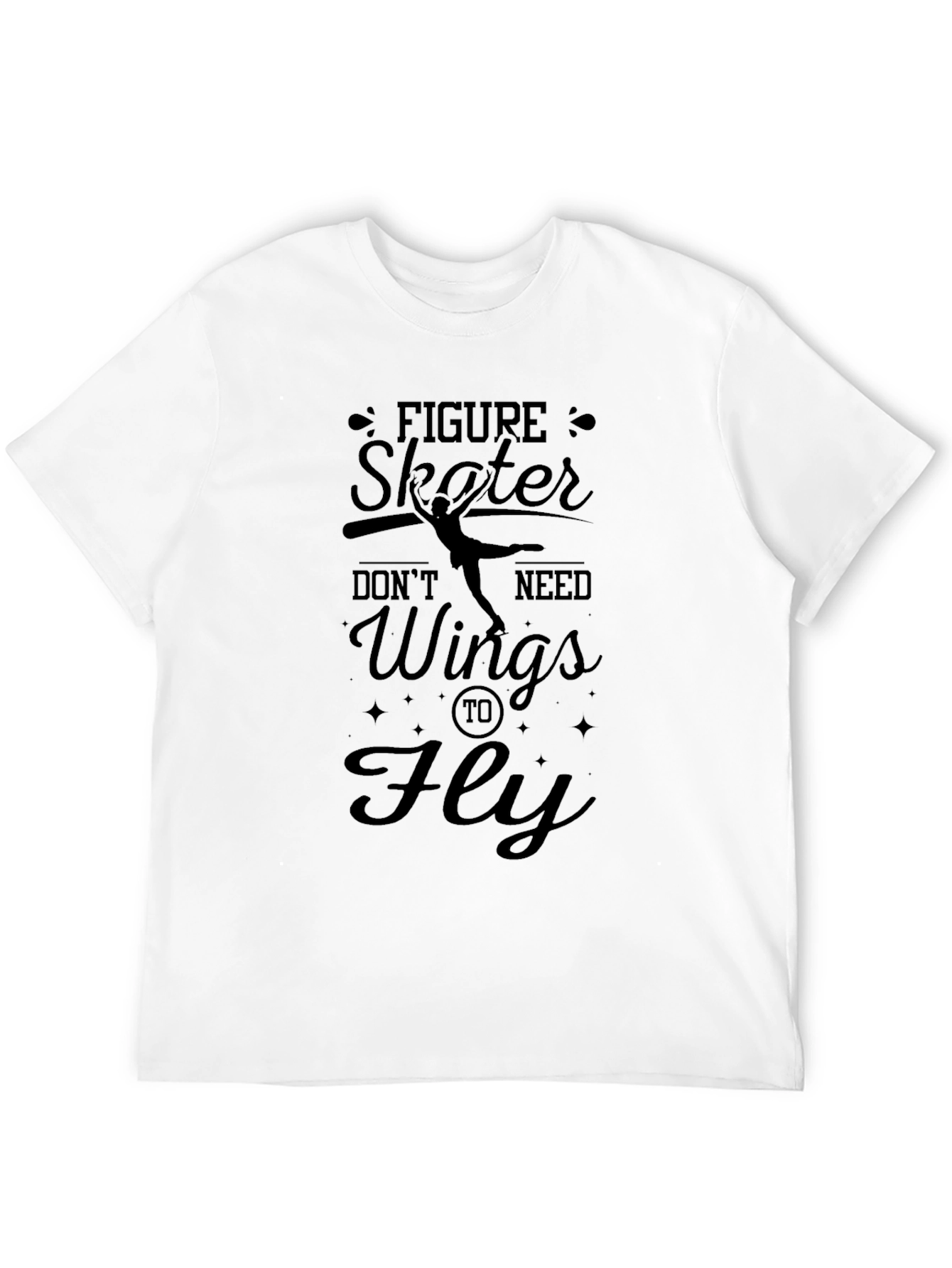 Black Figure Skater Wings T-Shirt - Fly High! view 12
