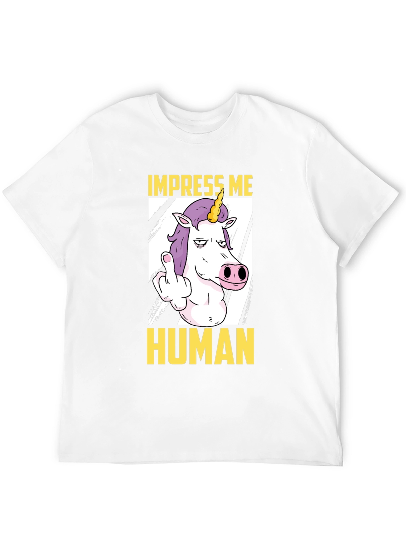 Black Impress Me Human Unicorn Graphic Tee - Funny T-Shirt view 12