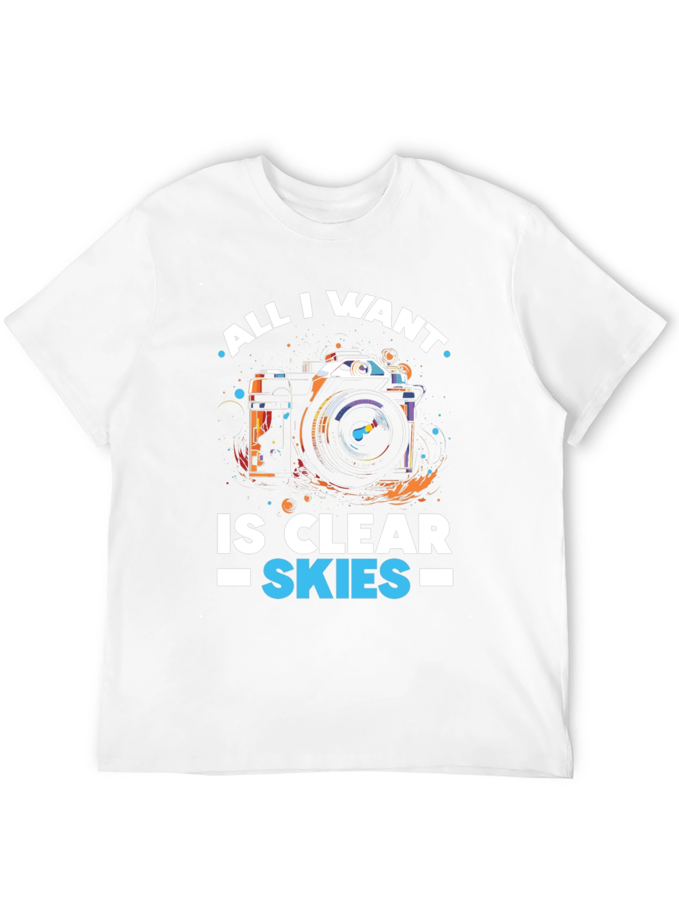 Black Clear Skies Camera Graphic T-Shirt view 12