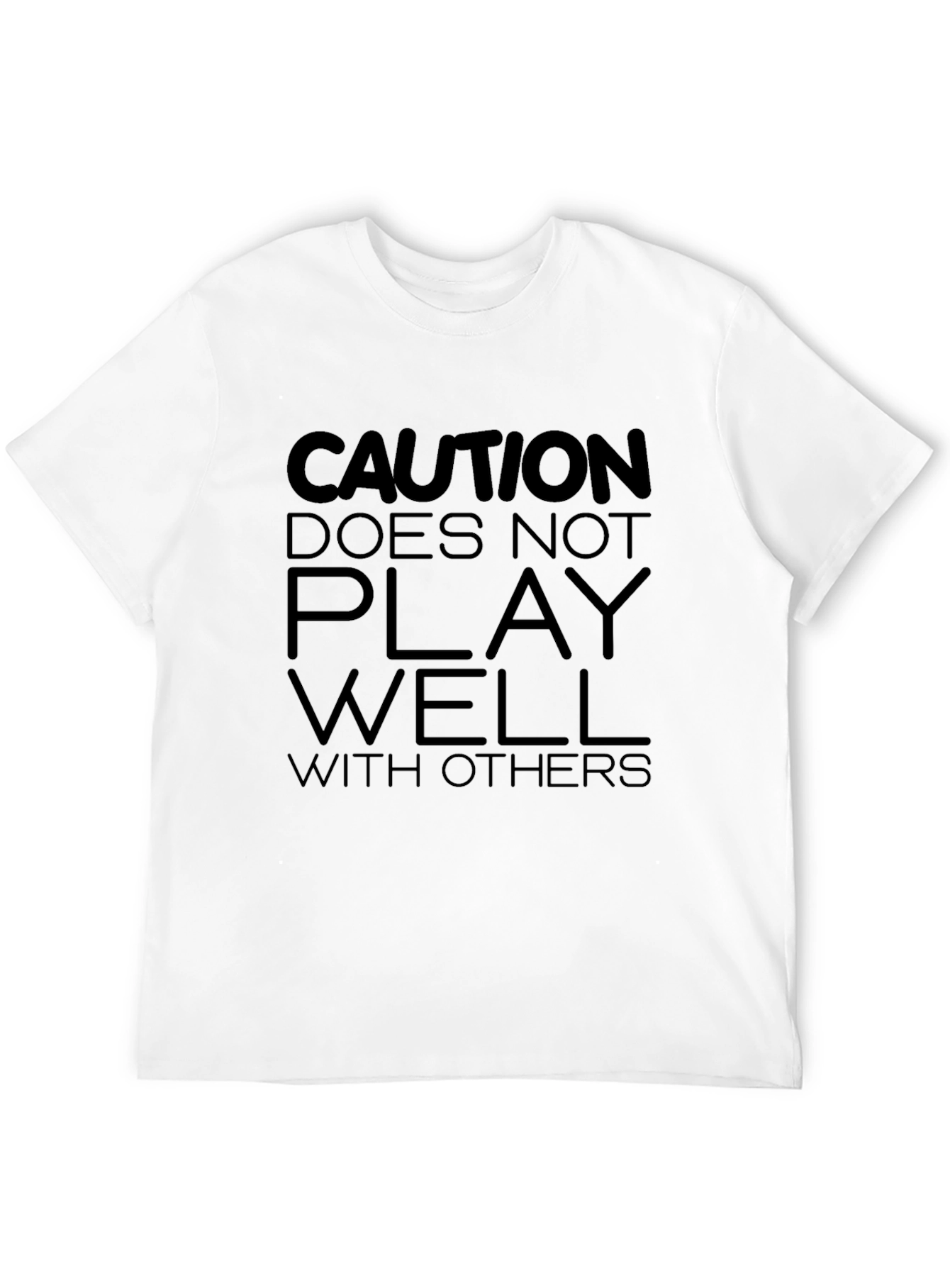 Black Caution Doesn't Play Well With Others T-Shirt view 12