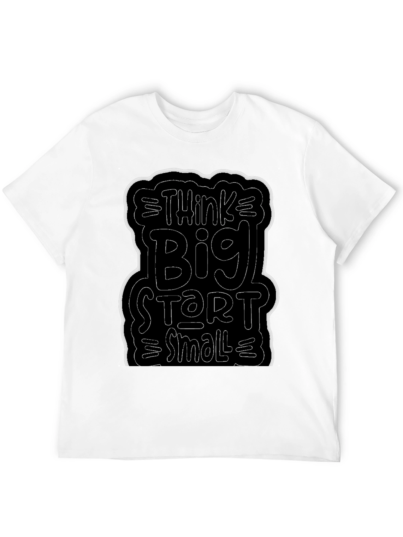 Black Think Big Start Small Black Graphic Tee view 12