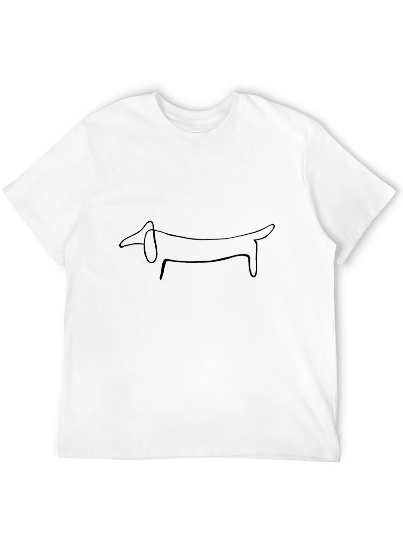 Black Minimalist Dachshund Graphic Black T-Shirt view 12