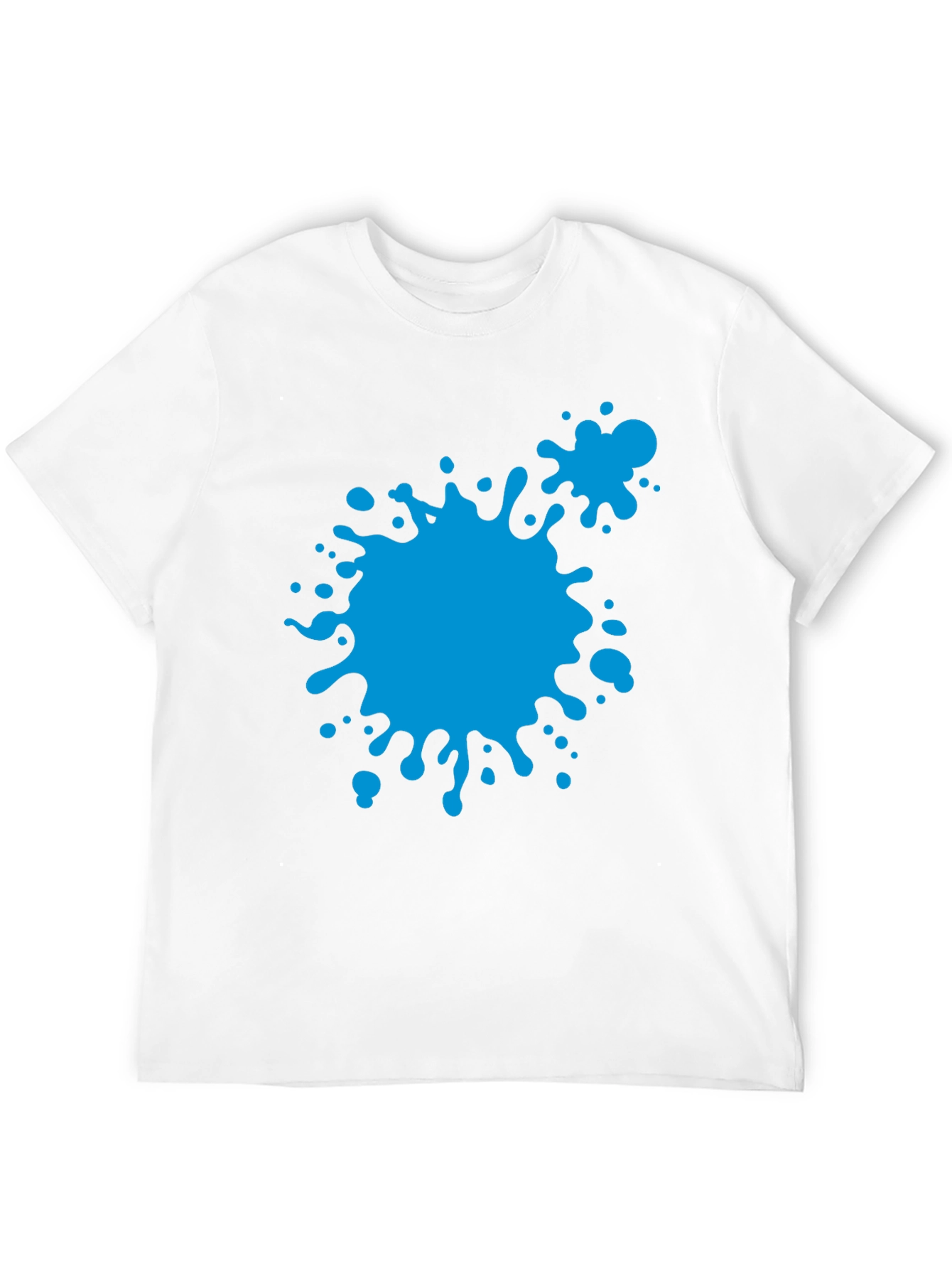 Black Abstract Blue Paint Splatter Black T-Shirt view 12