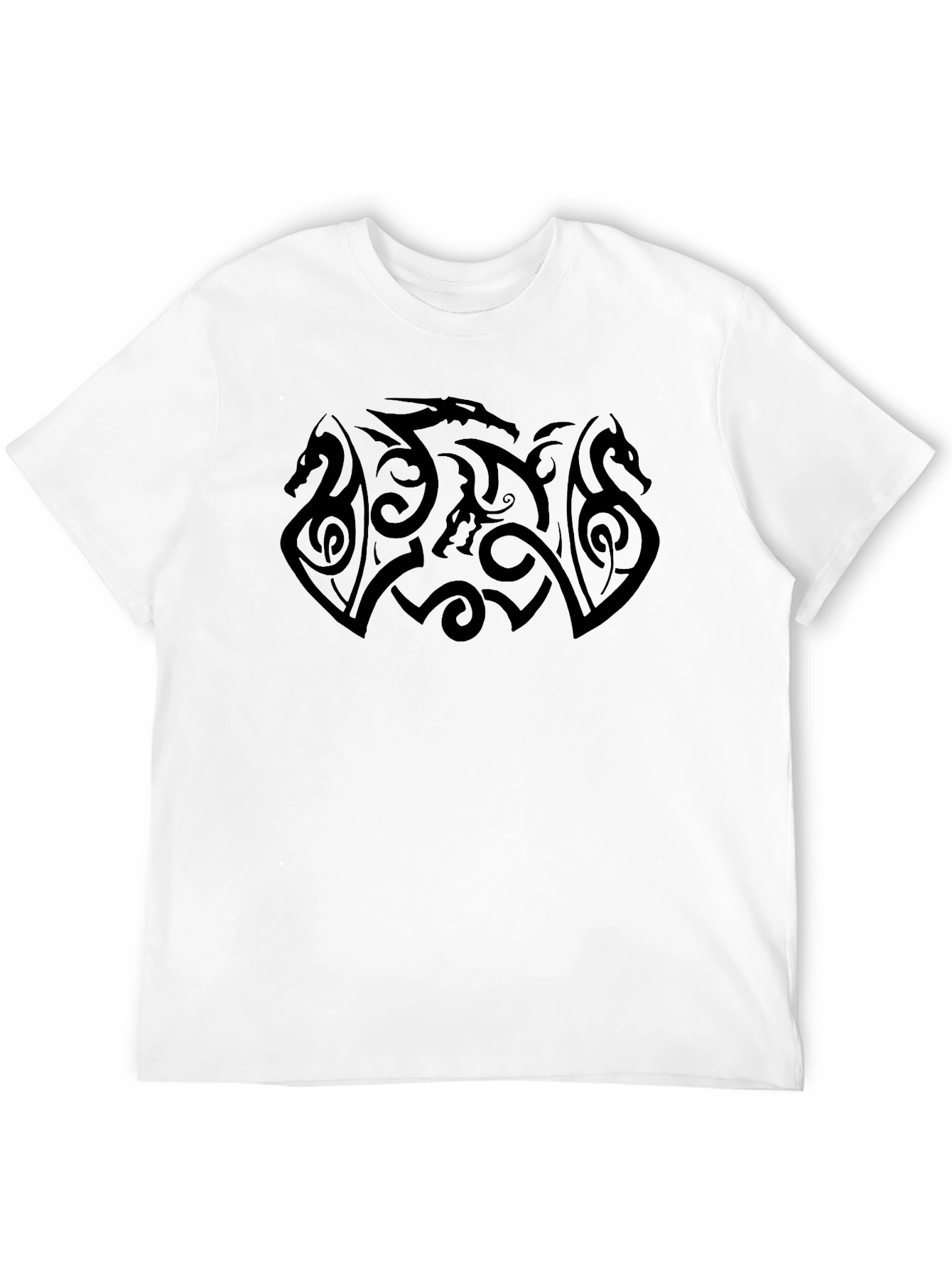 Black Dragon Design Black Tee - Graphic Print T-Shirt view 12