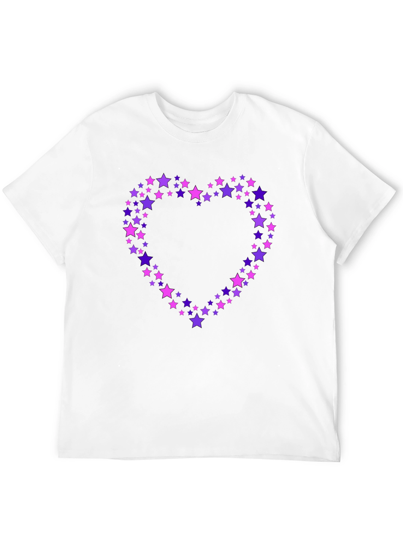 Black Star Heart Tee - Black Crew Neck Cotton T-Shirt view 12