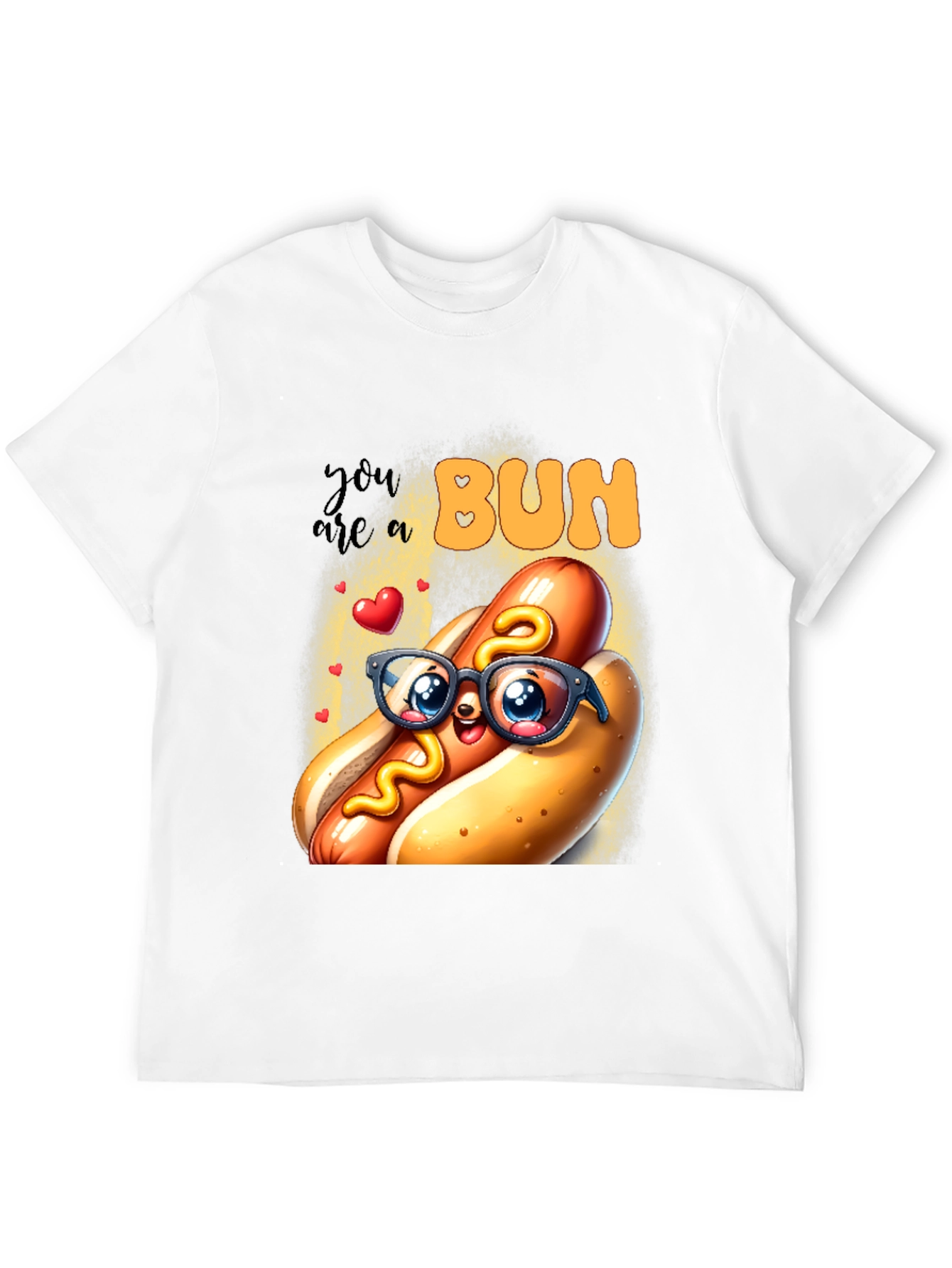 Black Cute Hotdog Graphic T-Shirt - "You are a Bun" view 12