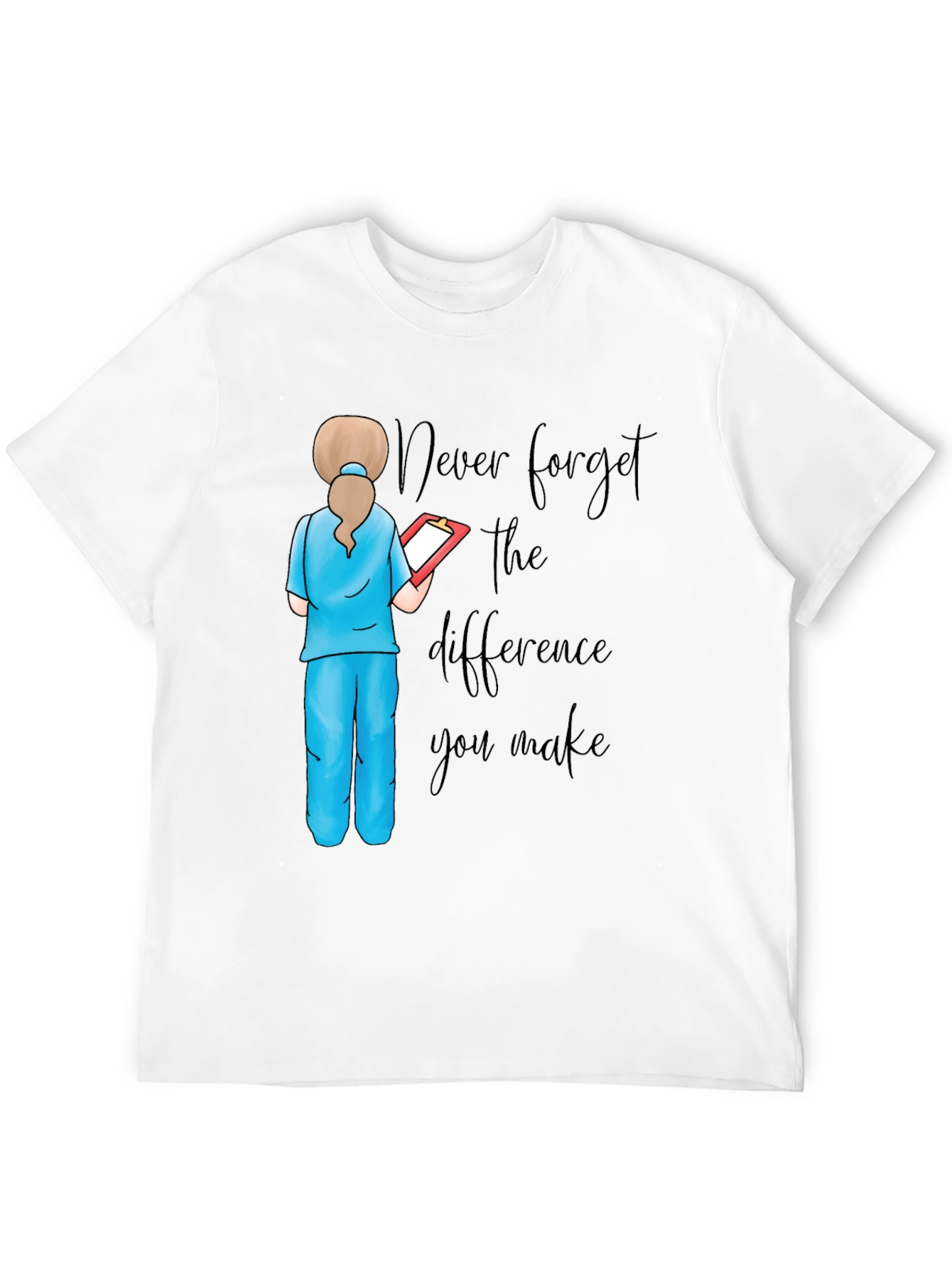 Black Nurse Quote Graphic Tee - Never Forget the Difference view 12
