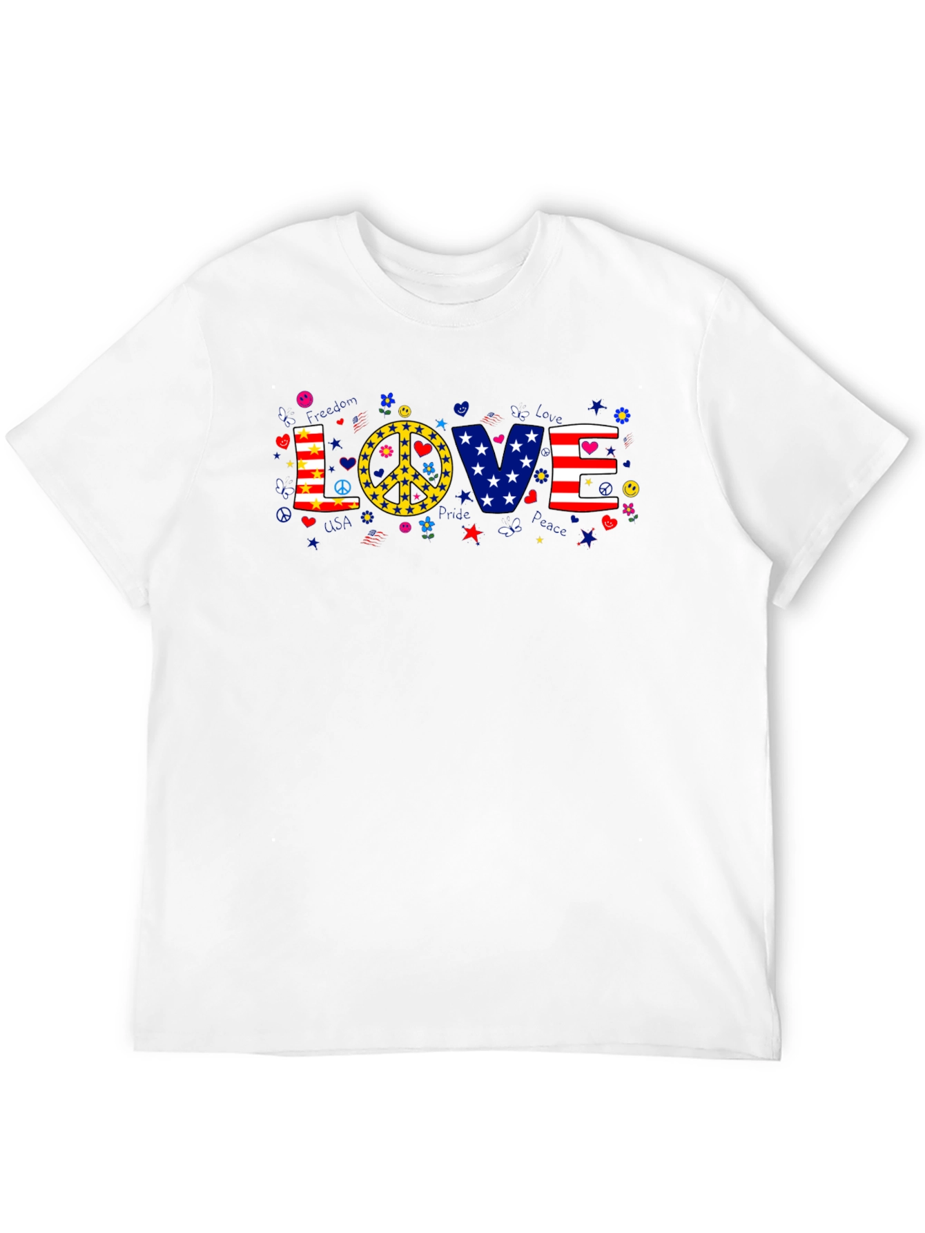Black Love & Peace Graphic T-Shirt - Patriotic view 12