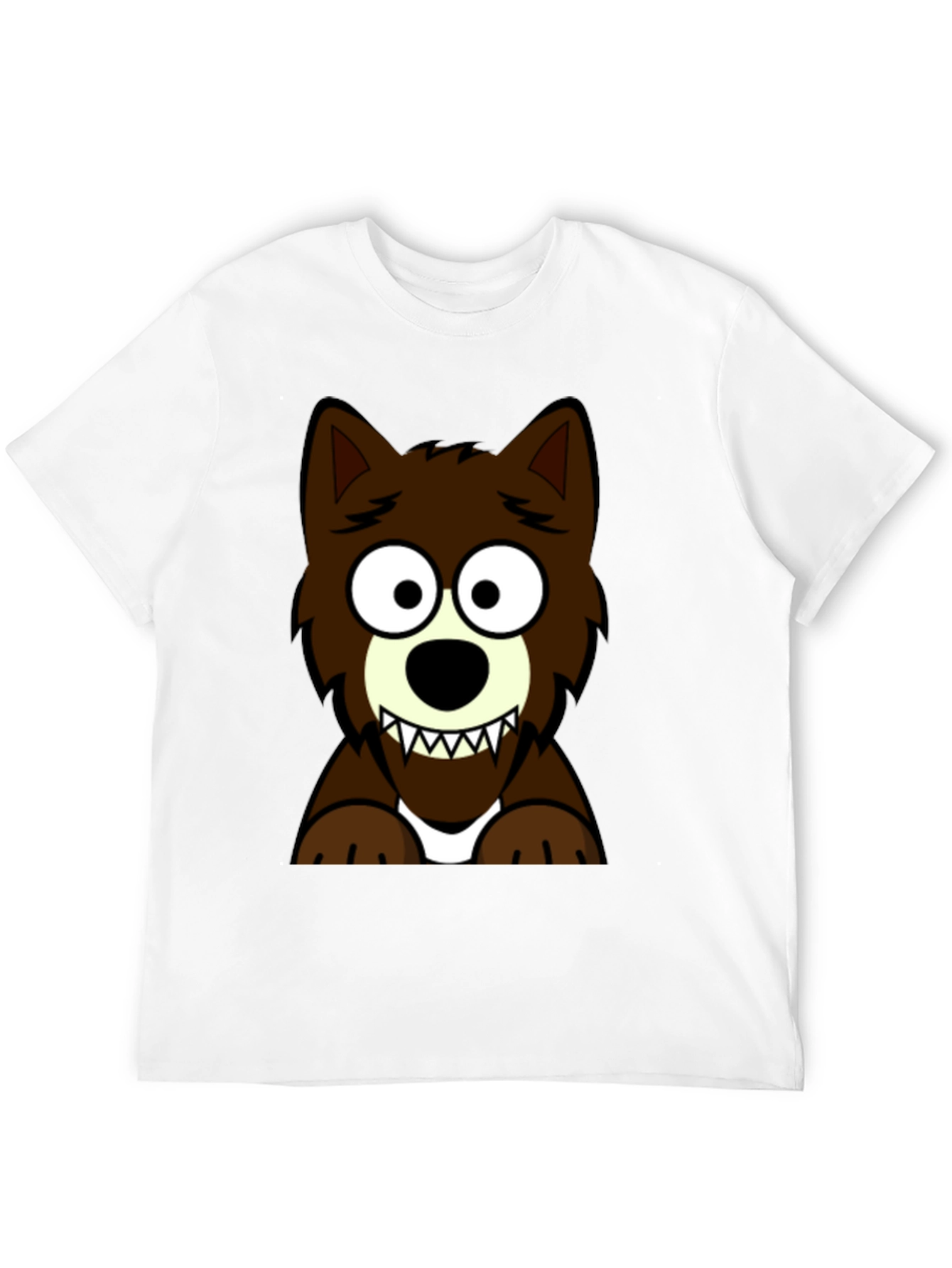 Black Cartoon Wolf Graphic Tee - Black T-Shirt view 12