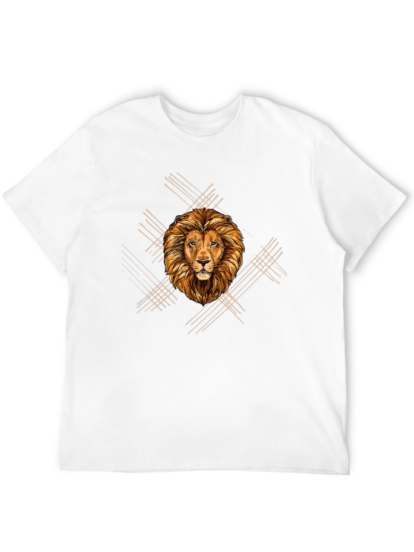 Black Lion Graphic Print Men's Black T-Shirt view 12
