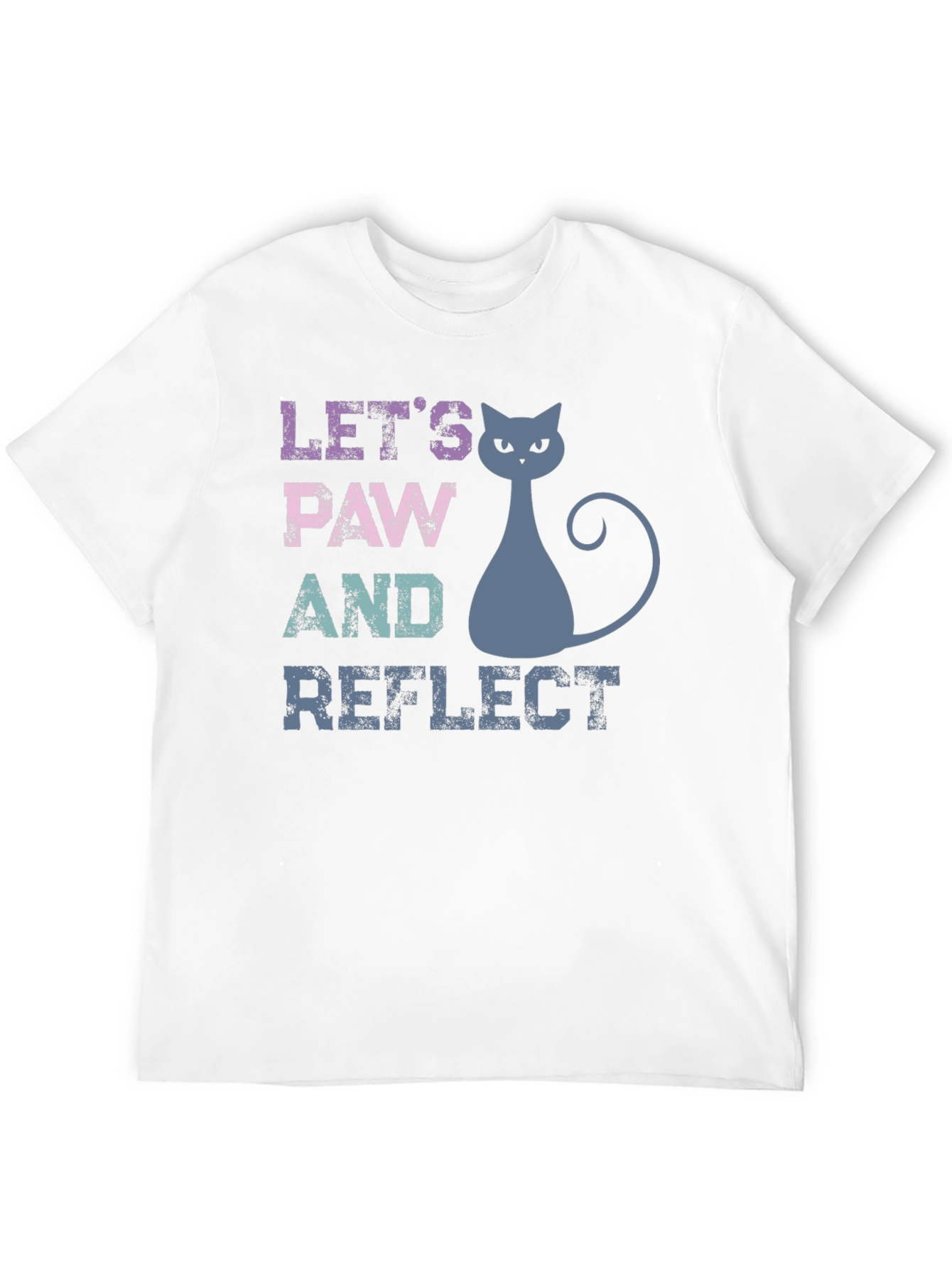 Black Let's Paw and Reflect Cat T-Shirt view 12