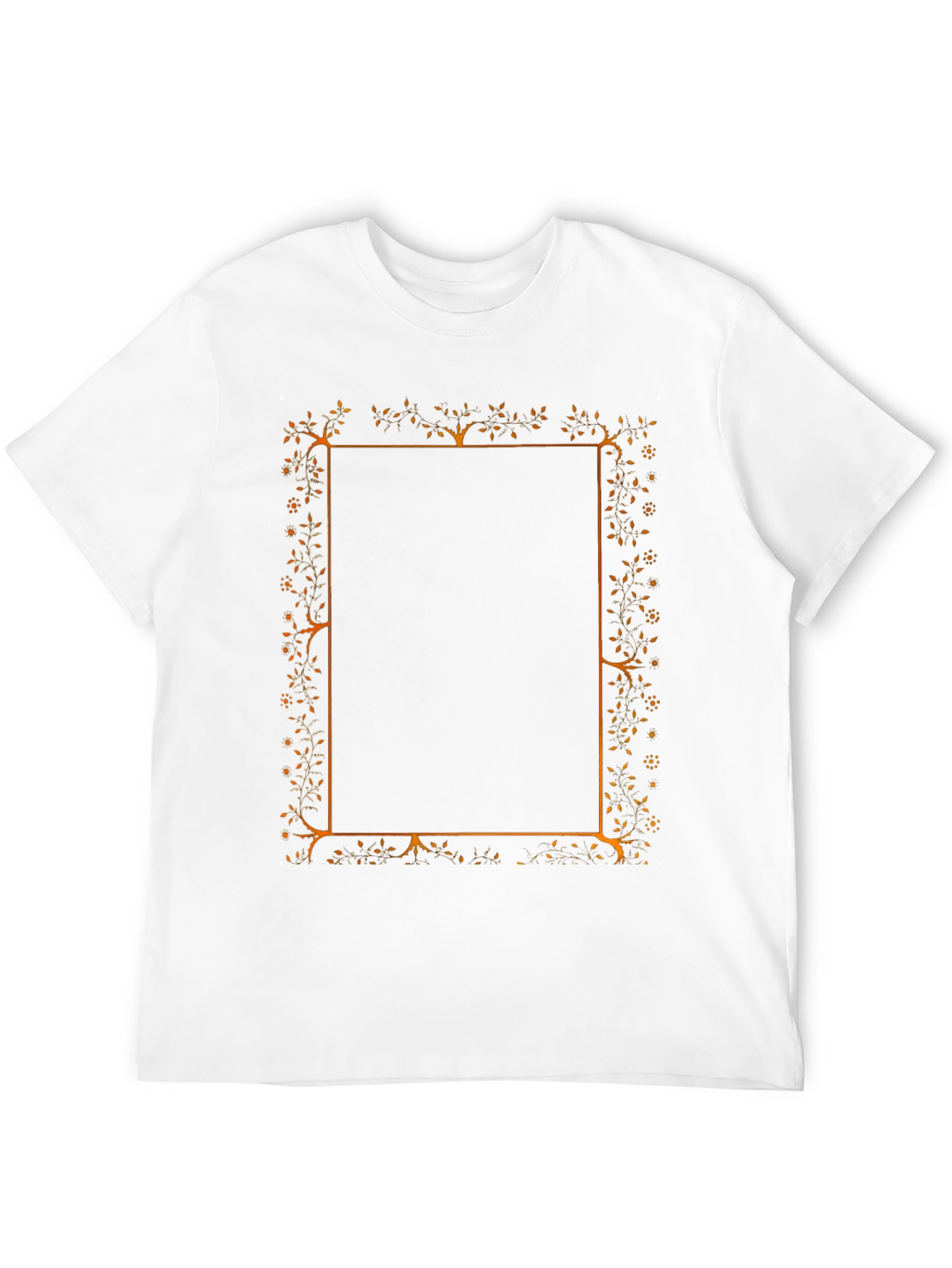 Black Floral Border Graphic Black T-Shirt view 12