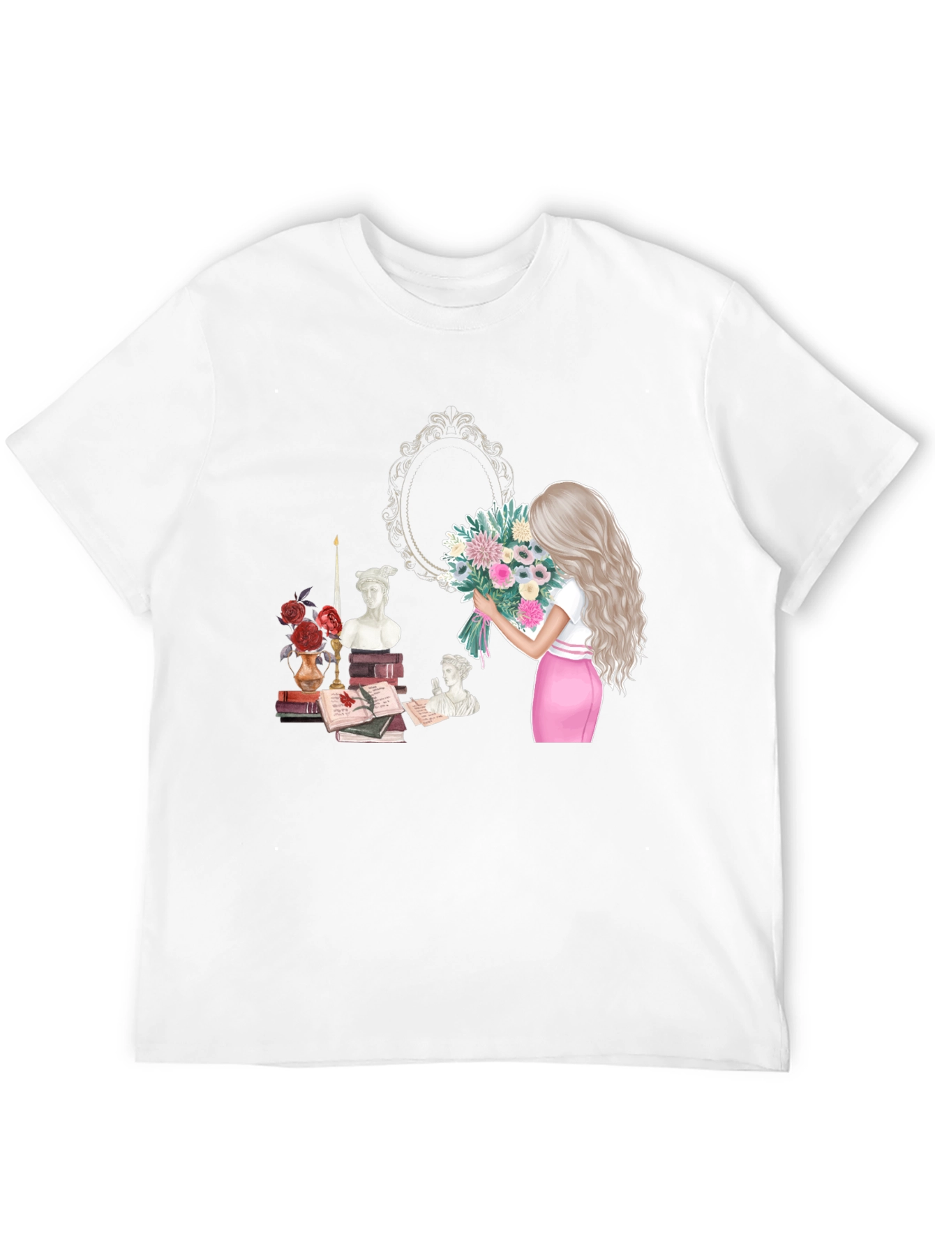 Floral Girl T-Shirt - Artsy Aesthetic - 12
