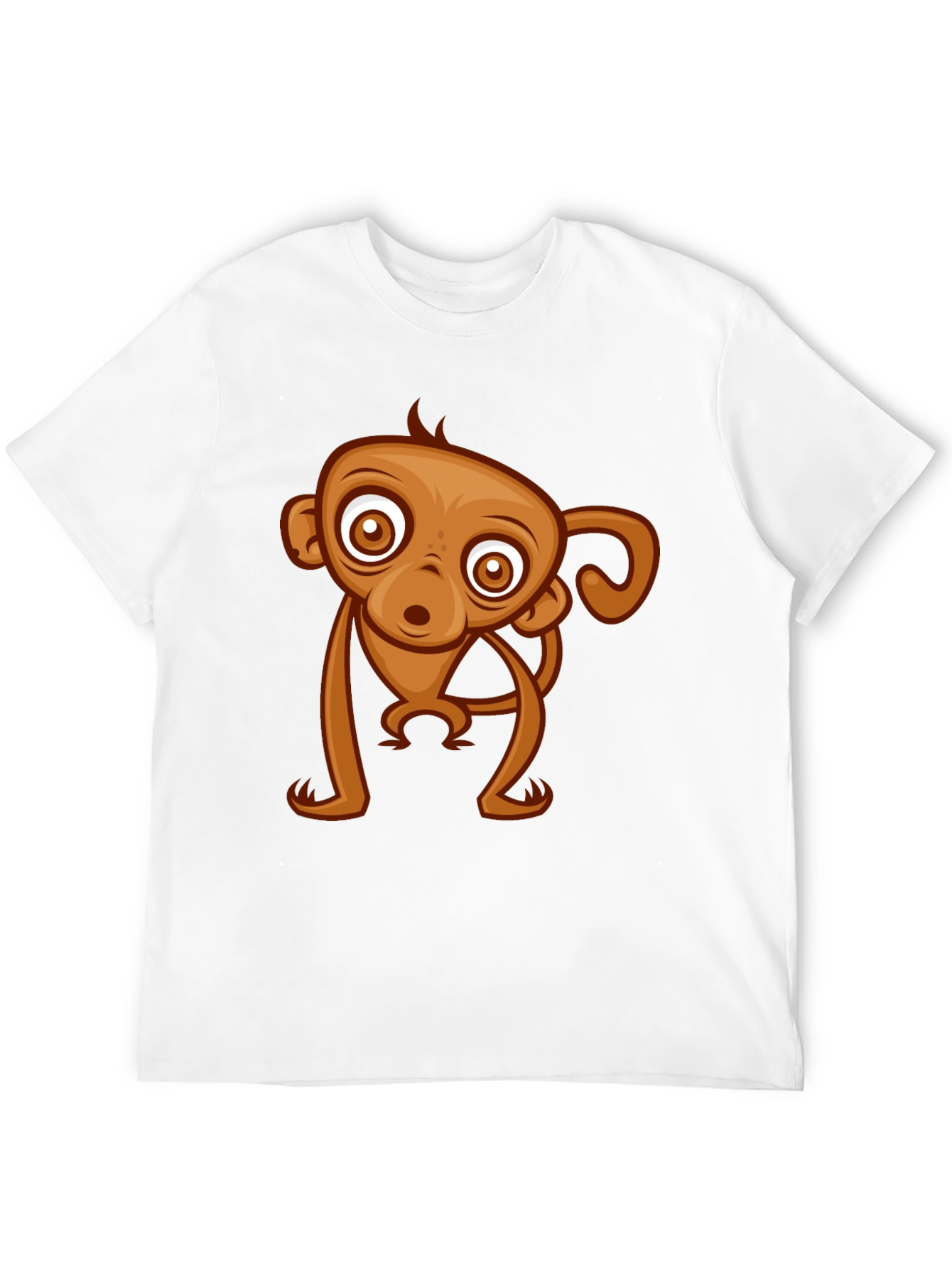 Black Cute Monkey Graphic Tee - Black Cotton T-Shirt view 12