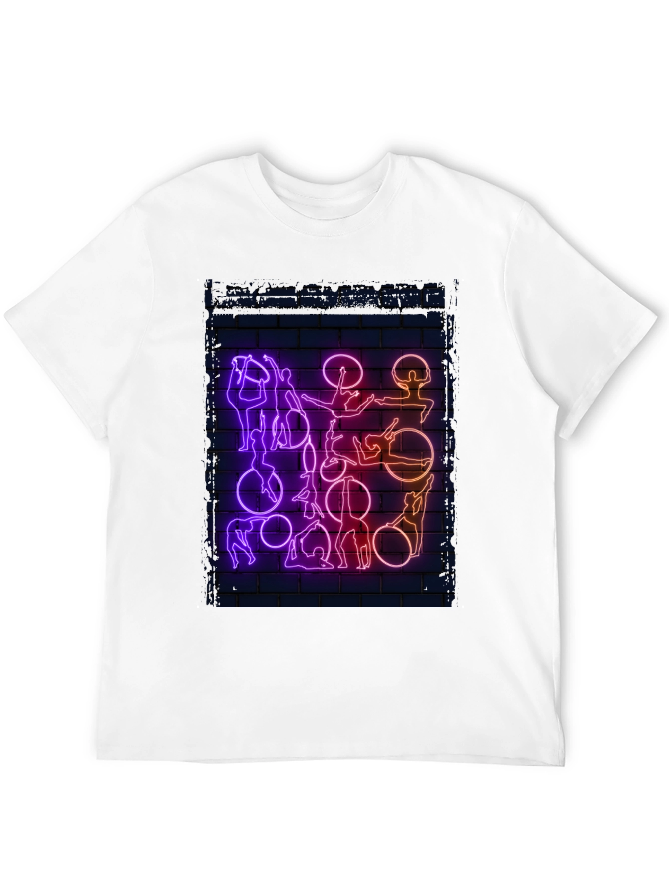 Black Neon Aerial Acrobatics Graphic T-Shirt view 12