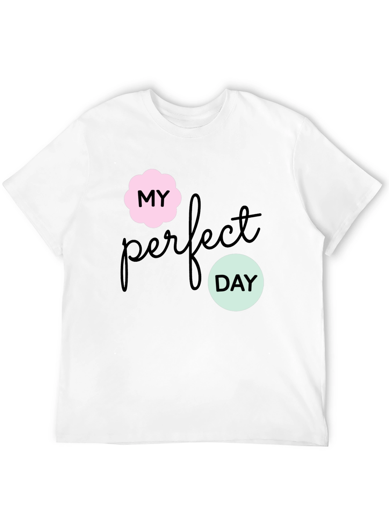 Black My Perfect Day Graphic Tee - Stylish Black T-Shirt view 12