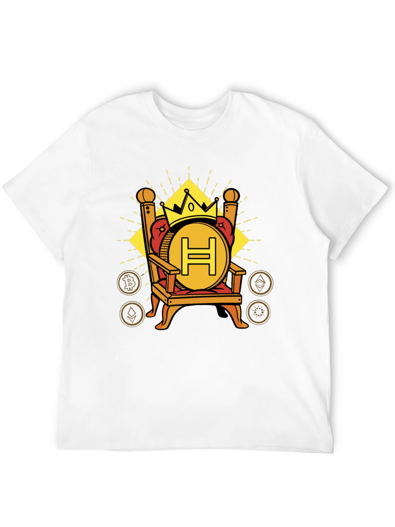 Black Crypto King T-Shirt - H Coin Throne Design view 12