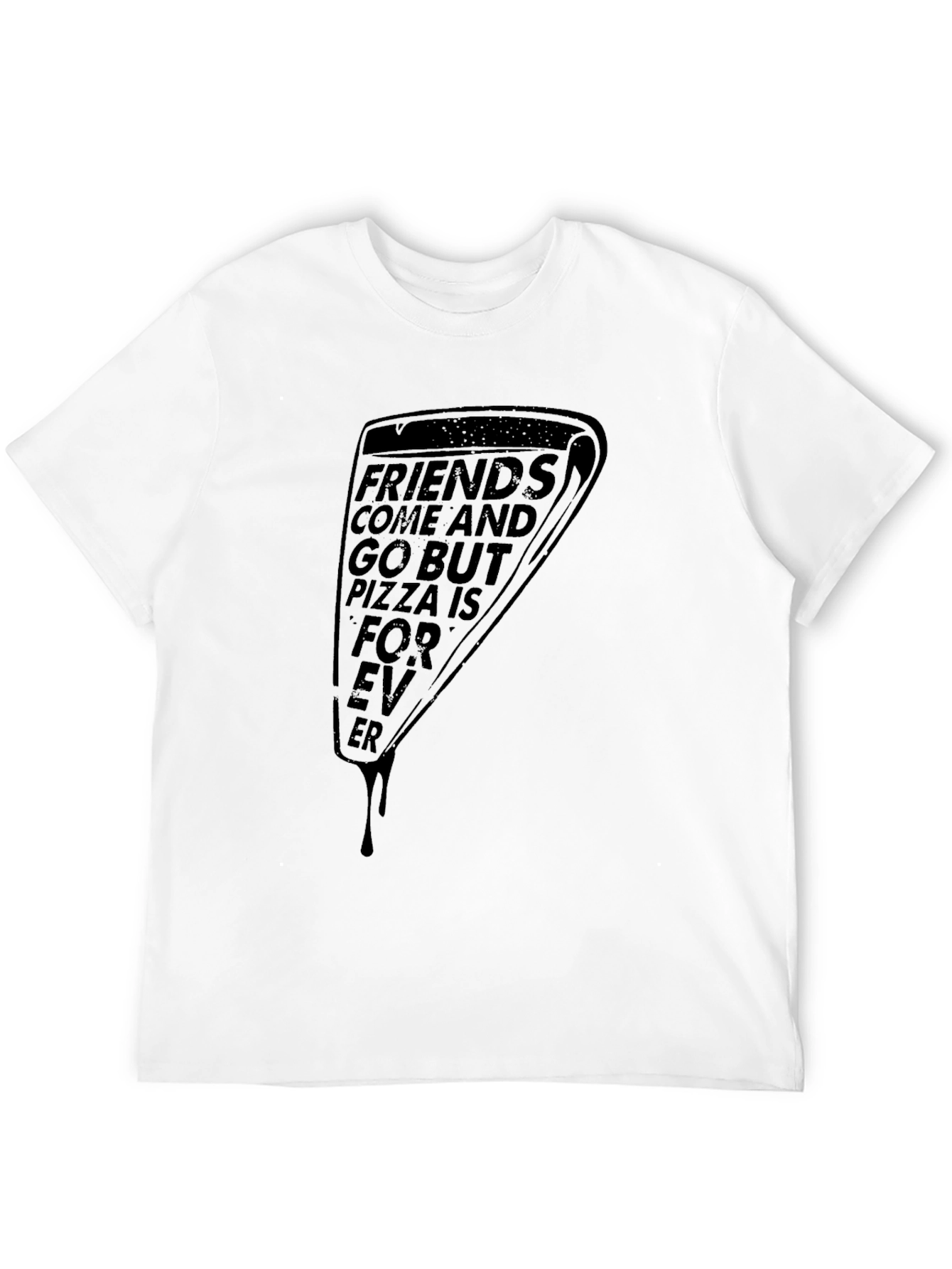 Black Pizza Forever Graphic Tee - Black Unisex Shirt view 12