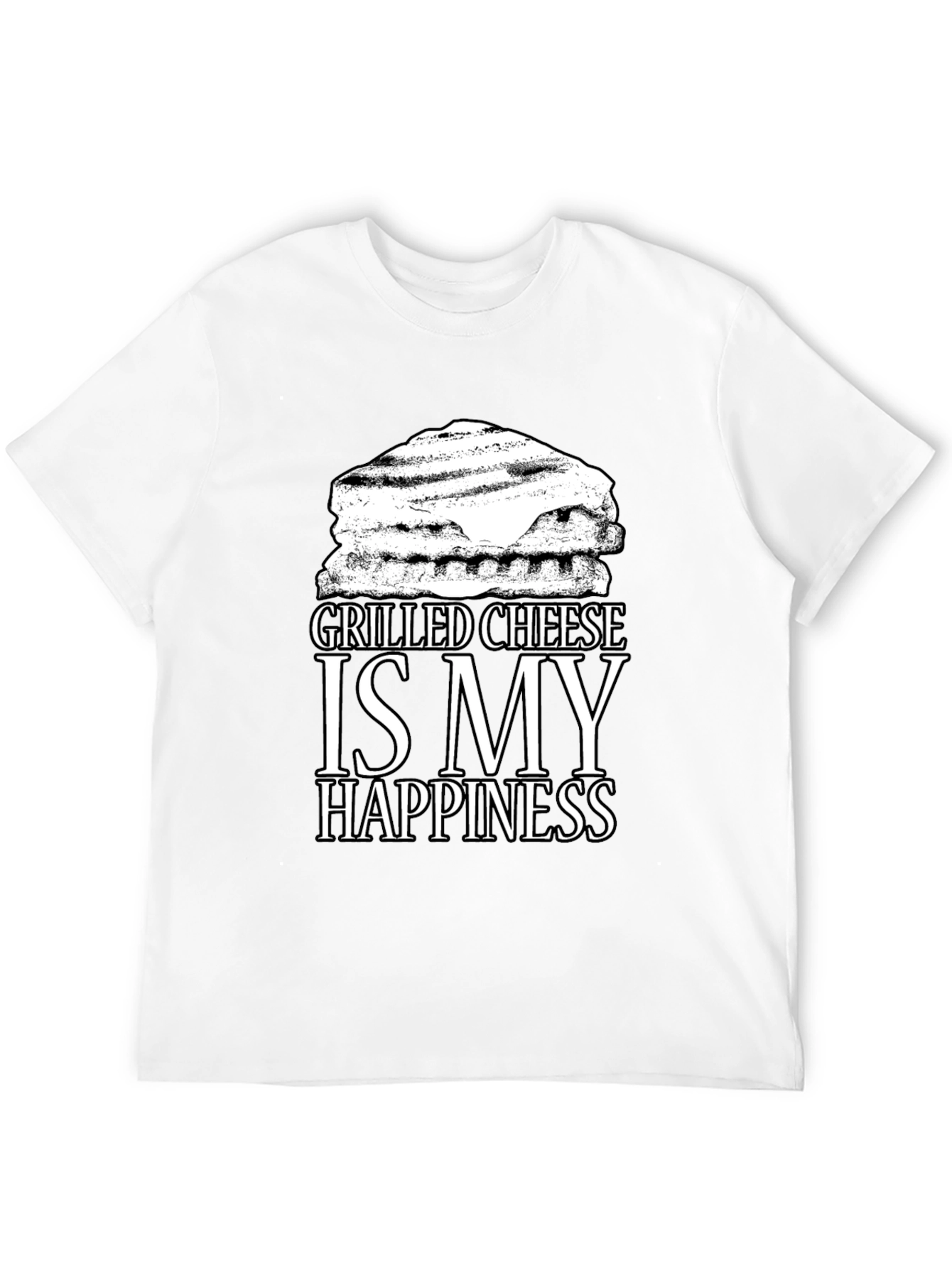 Grilled Cheese Happiness Black T-Shirt - 12