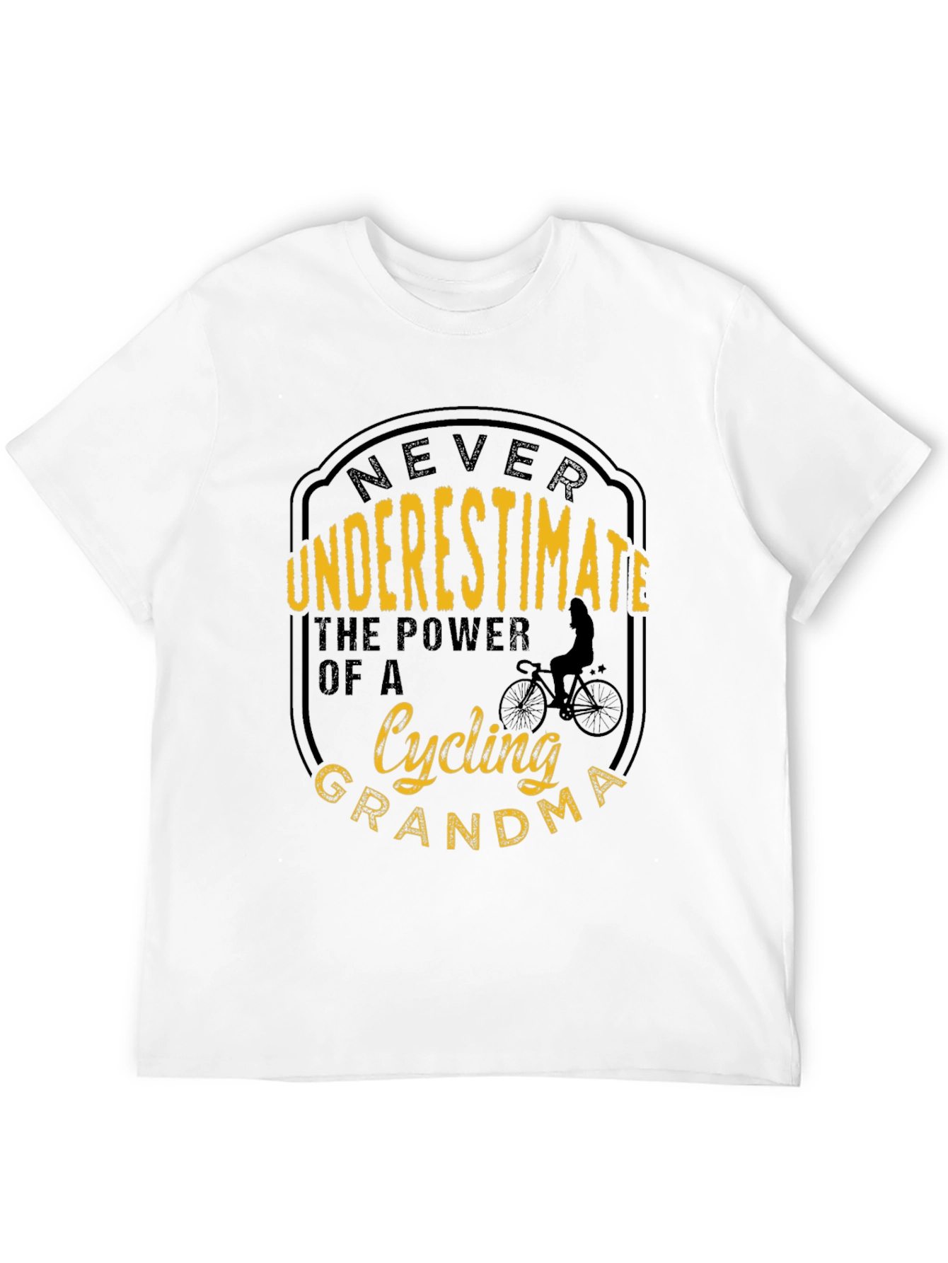 Black Cycling Grandma Graphic T-Shirt - Never Underestimate! view 12