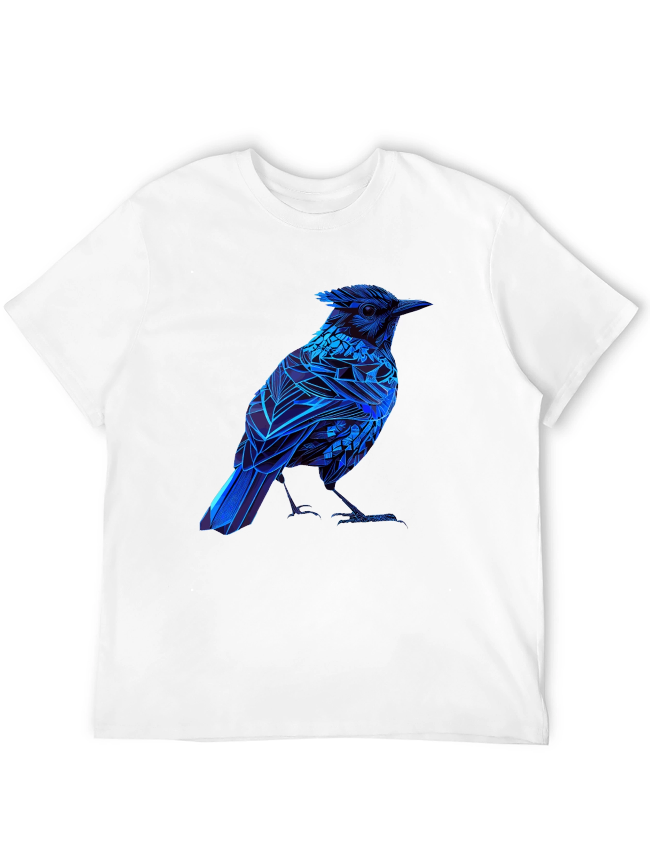 Black Blue Bird Graphic Tee - Modern Geometric Design view 12