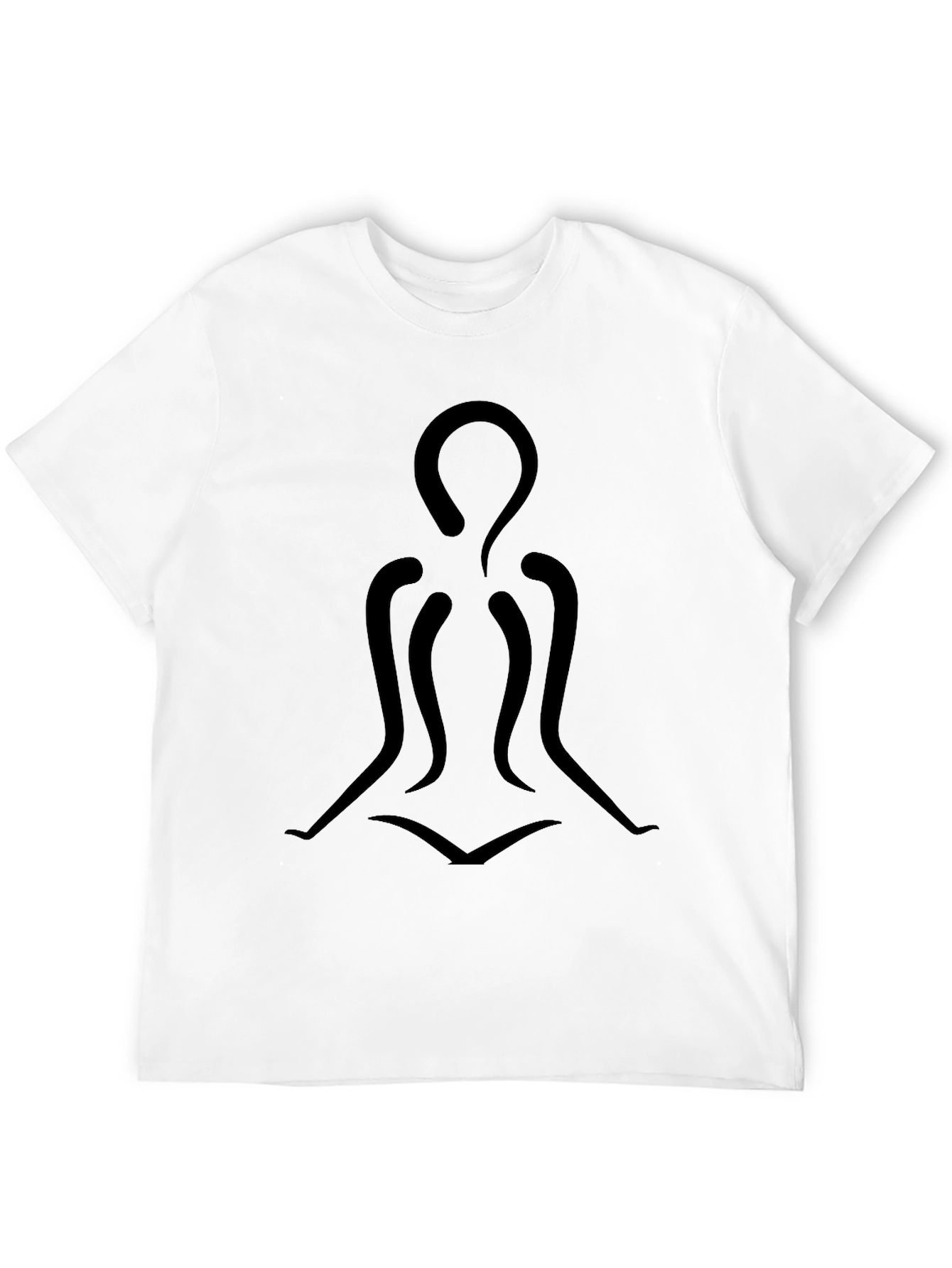 Black Meditating Figure Graphic Tee - Modern Minimalist Design view 12
