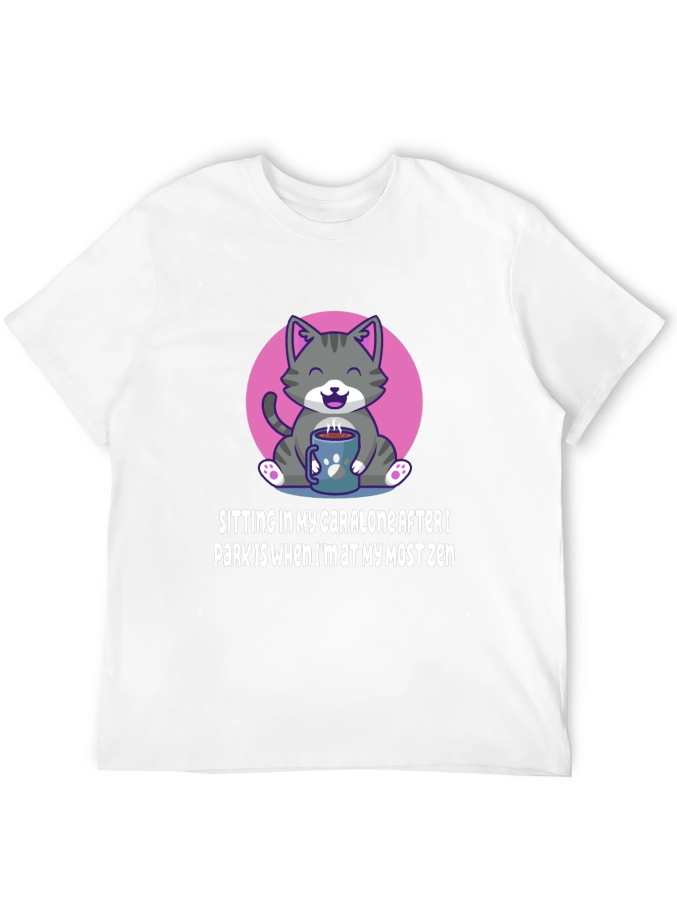 Black Zen Cat Car T-Shirt - Funny Slogan Tee view 12