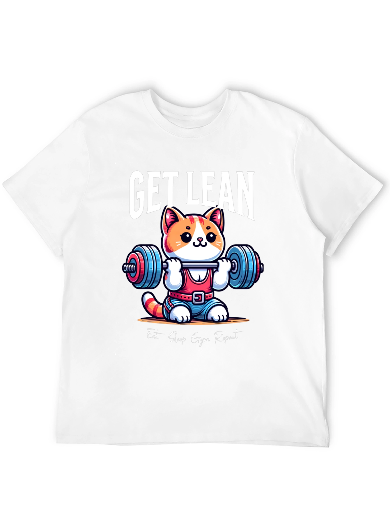 Black Get Lean Gym Cat T-Shirt view 12