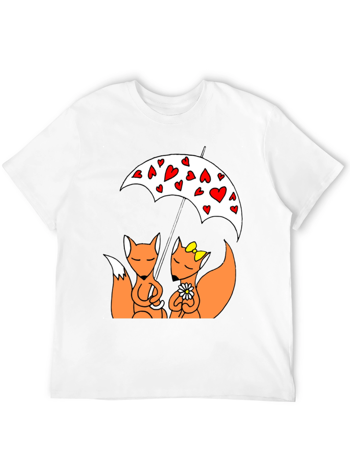 Black Foxes in Love T-Shirt - Cute Cartoon Design view 12