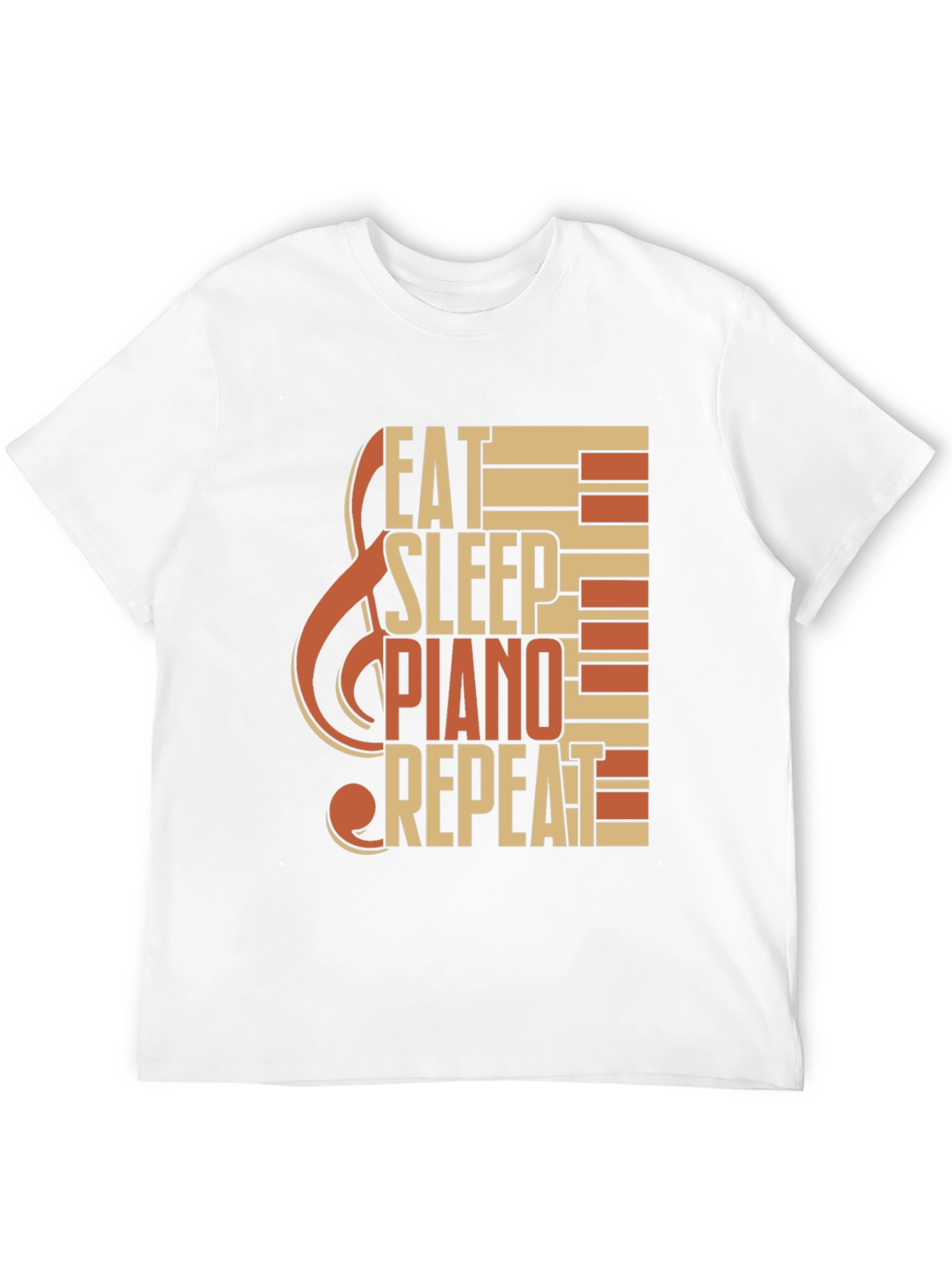 Black Eat Sleep Piano Repeat Graphic Tee view 12