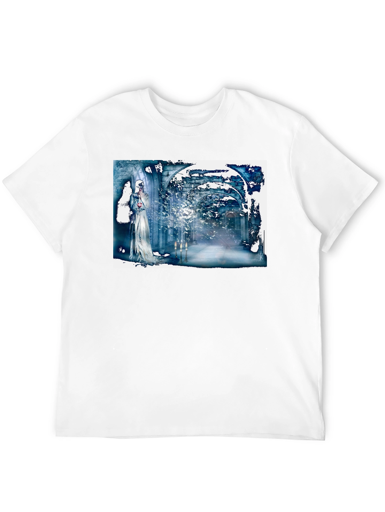 Black Abstract Gothic T-Shirt: Wearable Art Tee view 12