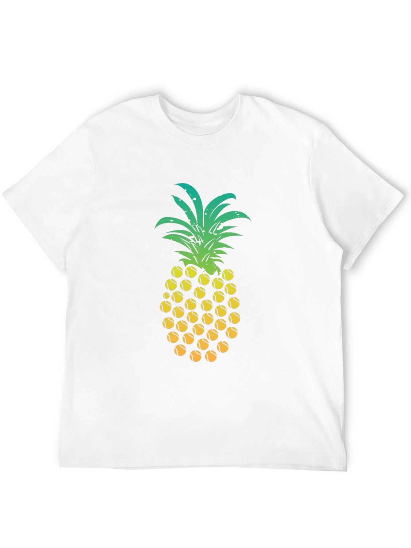 Black Pineapple Tennis Ball Graphic Tee - Fun Summer Shirt view 12