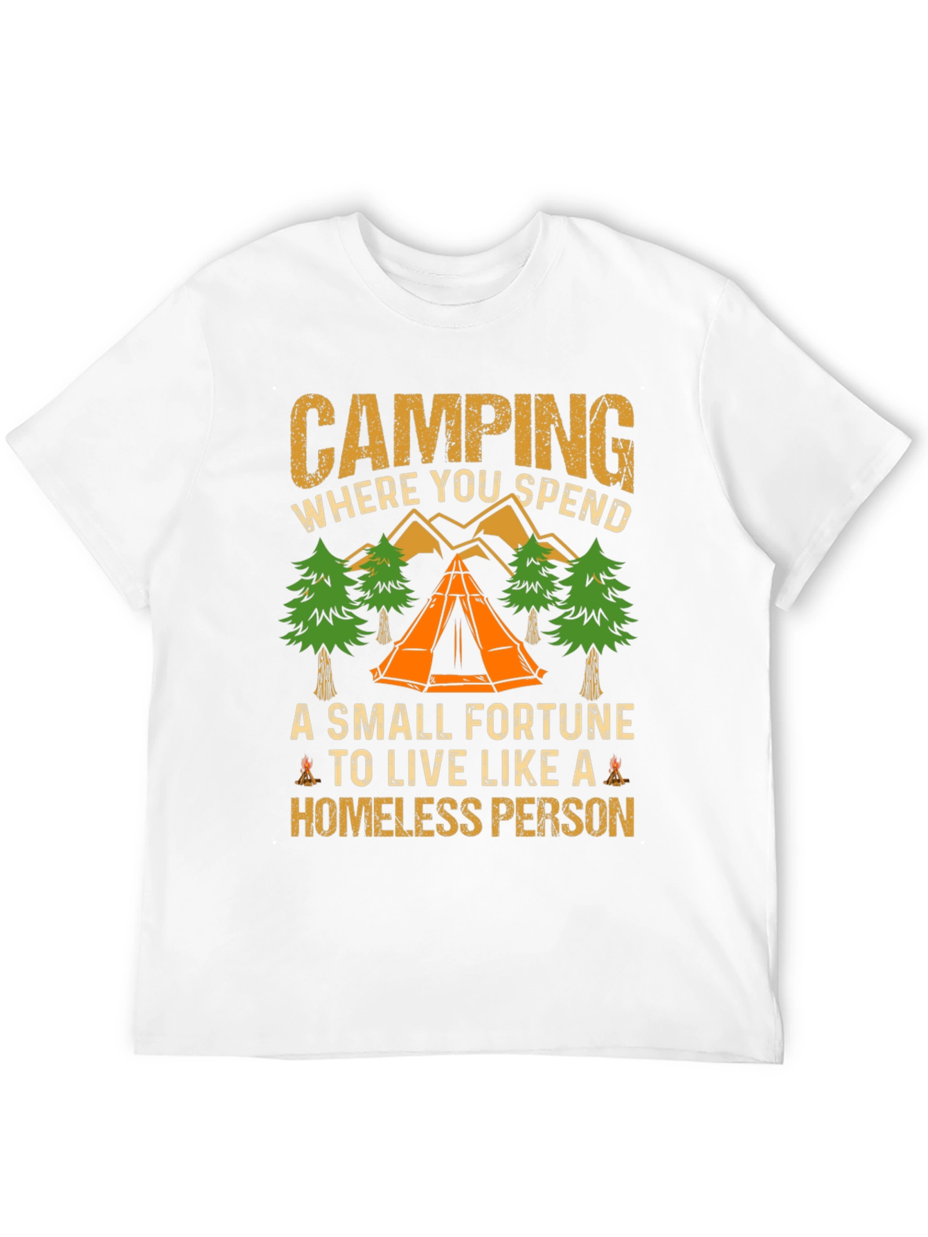 Black Camping Quote T-Shirt - Live Like a Homeless Person view 12