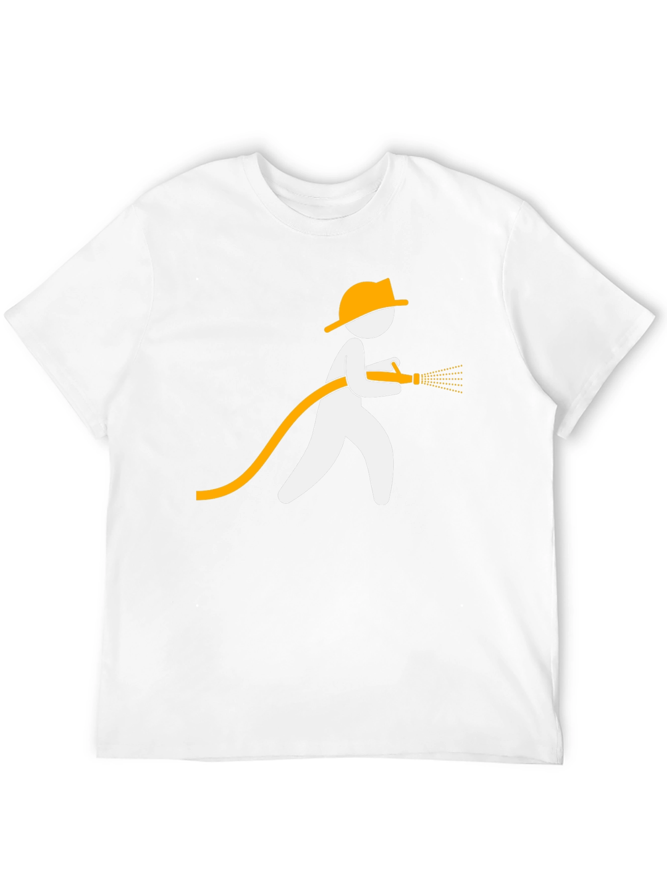 Black Fireman Stick Figure Graphic Tee - Black Cotton Blend view 12