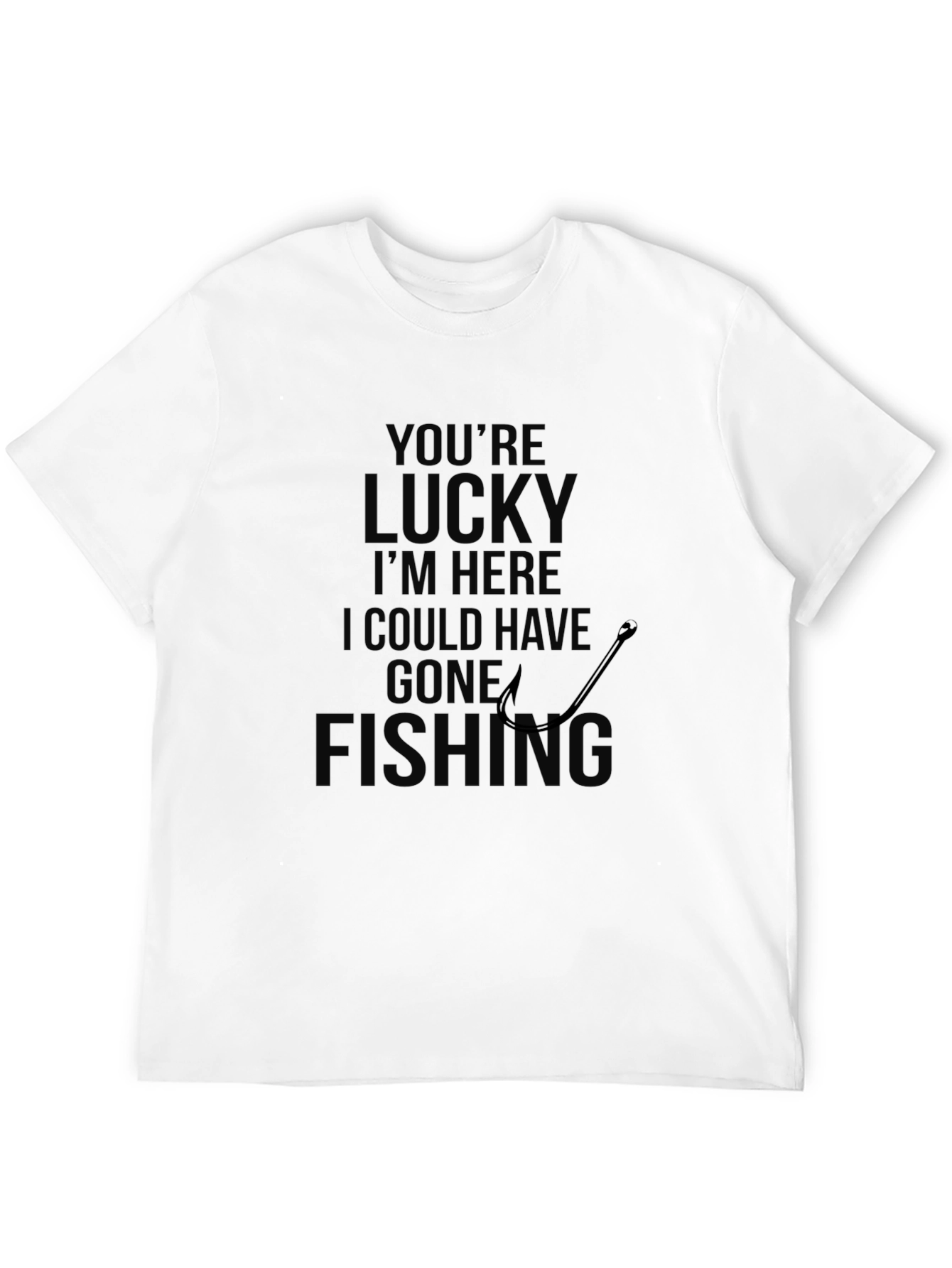 Black Men's Black 'Lucky Fishing' Graphic Tee view 12