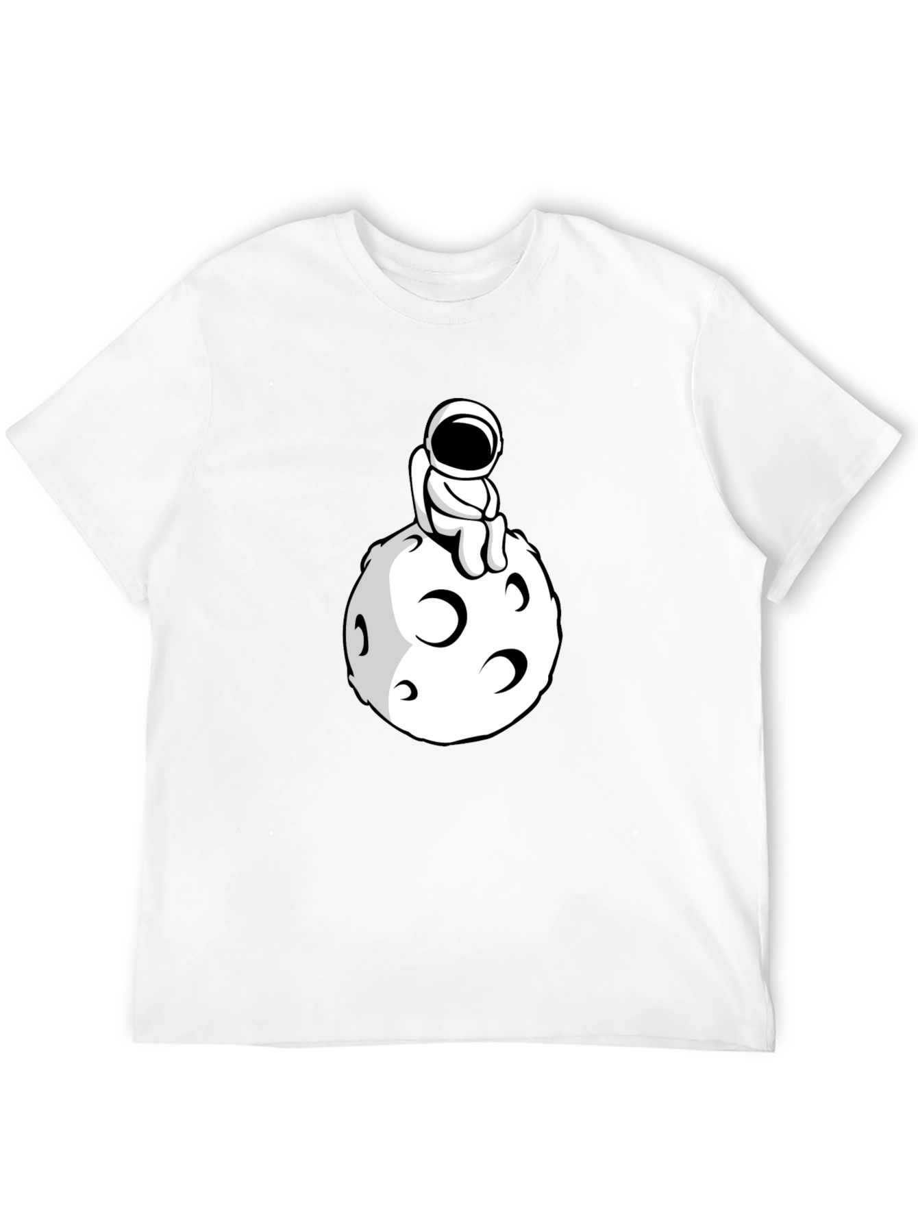 Black Astronaut on the Moon Black T-Shirt view 12